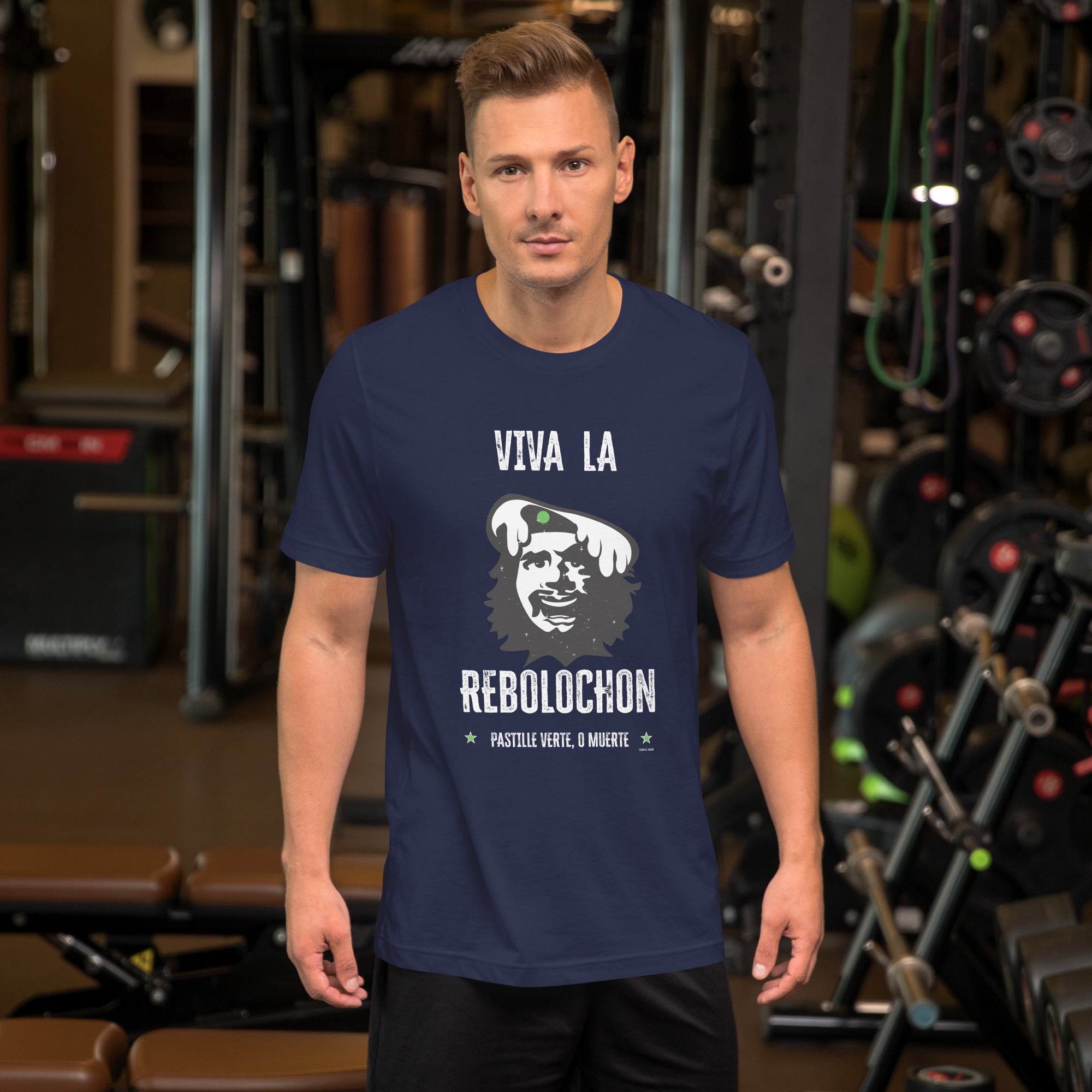 T-shirt en coton unisexe Viva la Rebolochon sur couleurs foncées