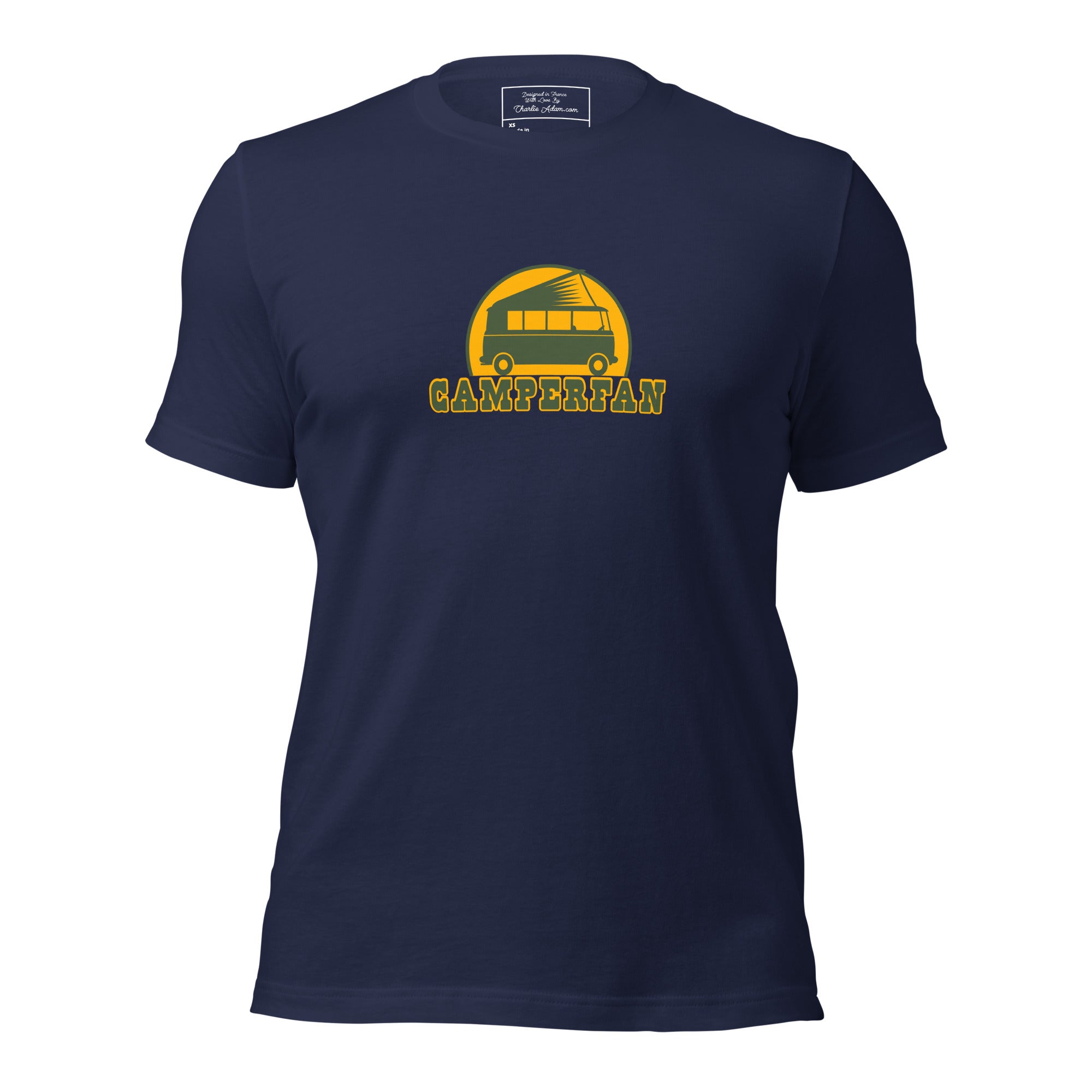 Unisex cotton t-shirt Camperfan on dark colors