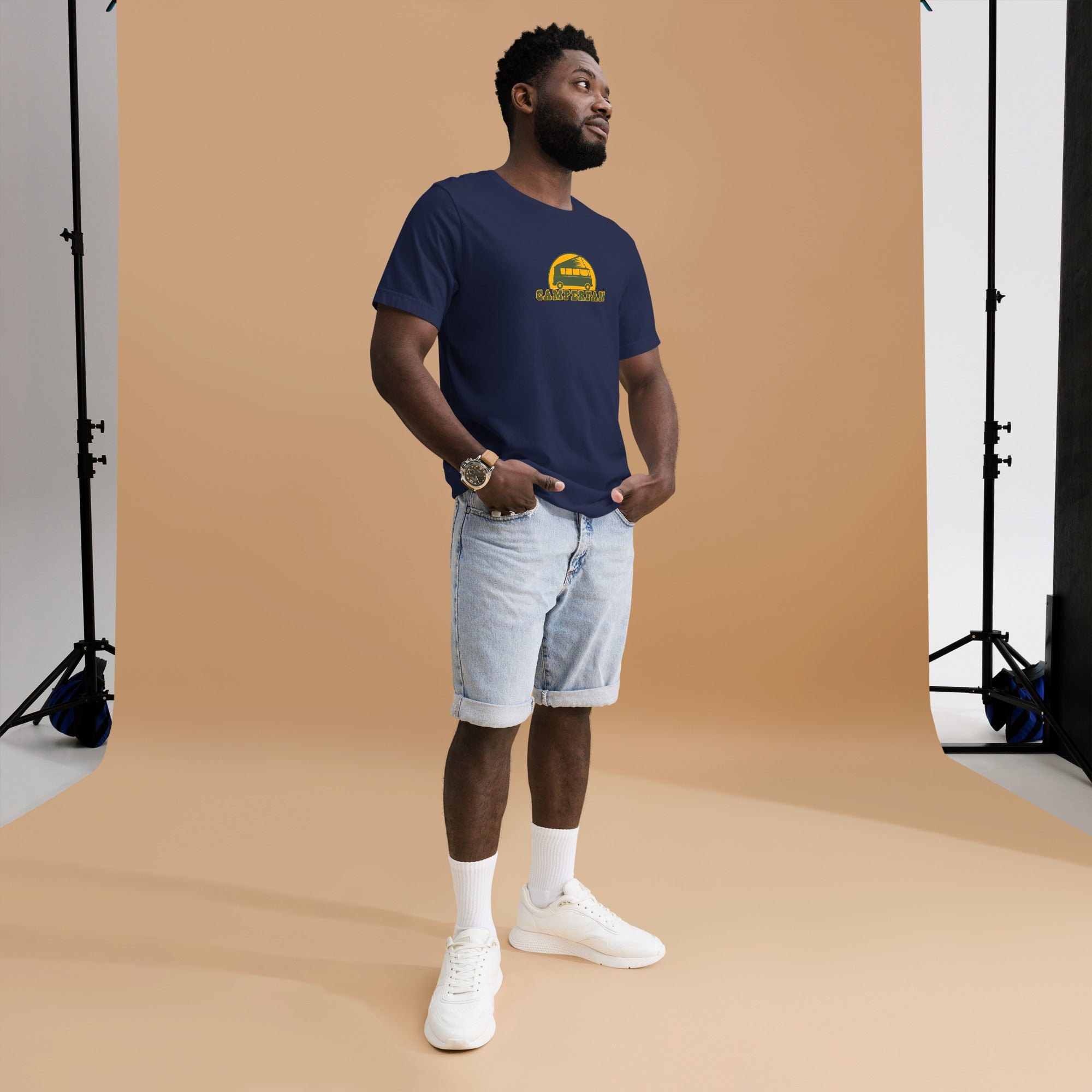 Unisex cotton t-shirt Camperfan on dark colors