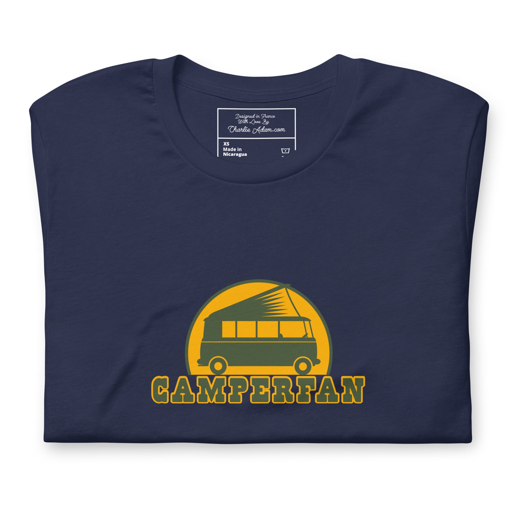 Unisex cotton t-shirt Camperfan on dark colors