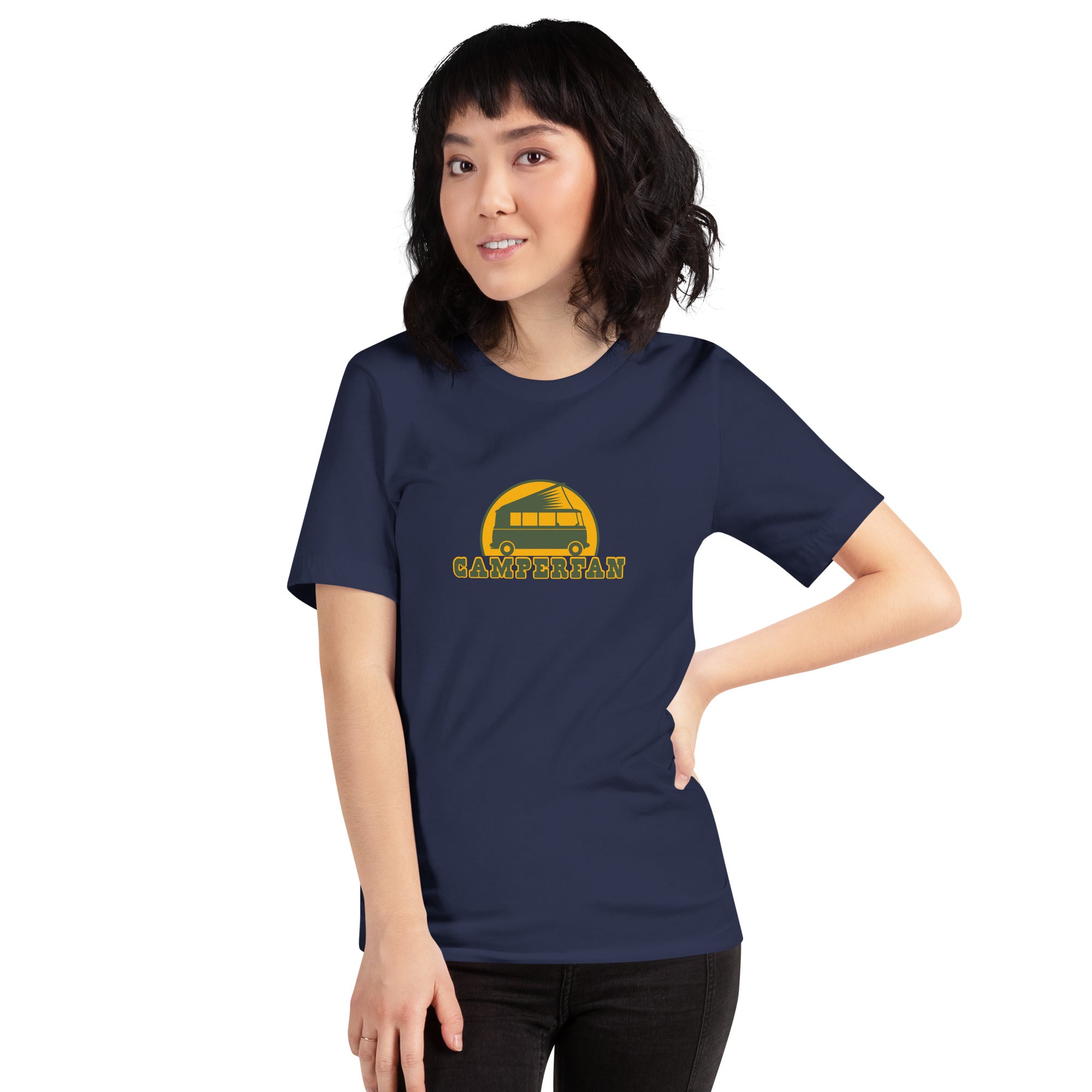 Unisex cotton t-shirt Camperfan on dark colors