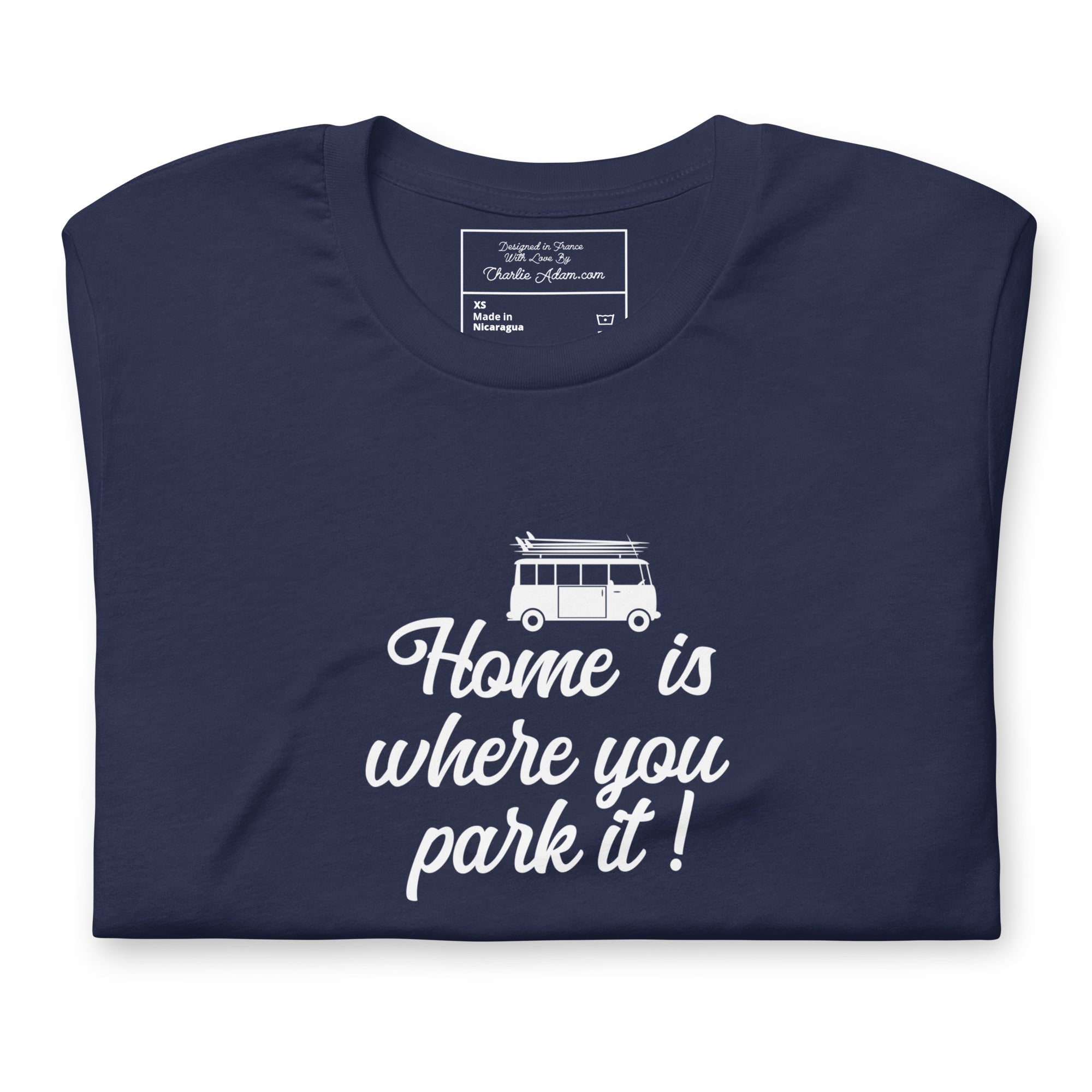 T-shirt en coton unisexe White Surf Combi sur couleurs foncées