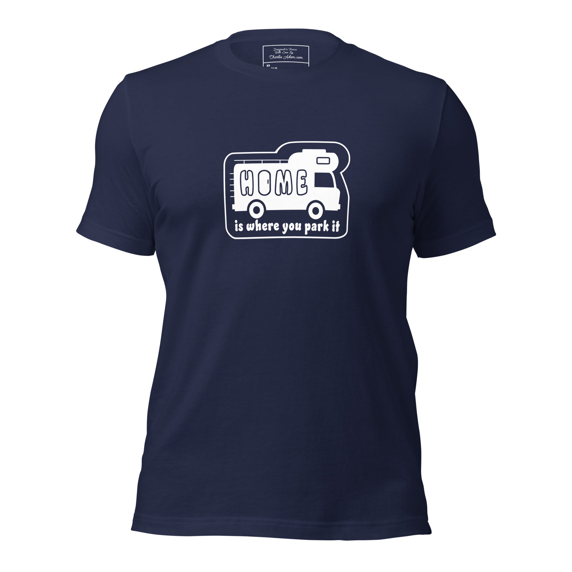 Unisex cotton t-shirt Bold Camper Van on dark colors