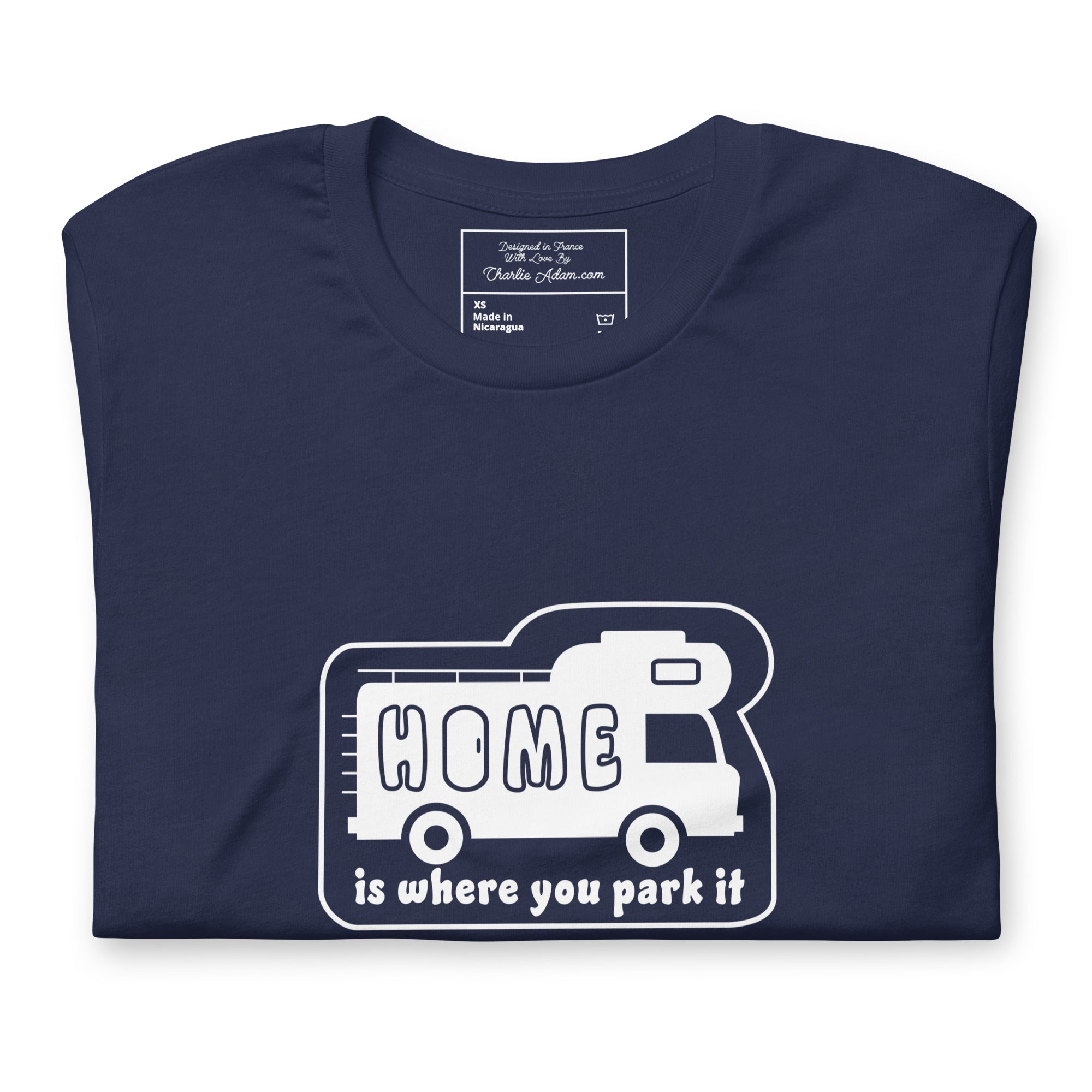 Unisex cotton t-shirt Bold Camper Van on dark colors