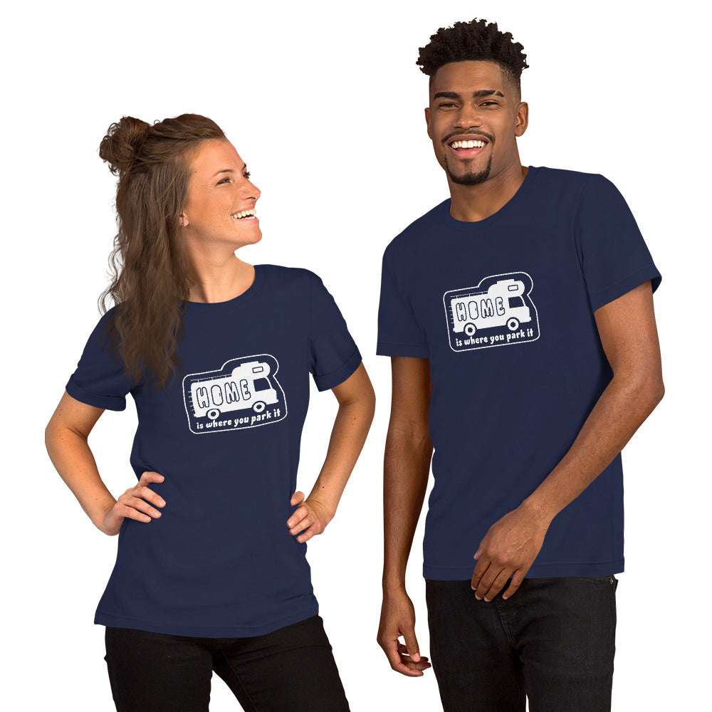 Unisex cotton t-shirt Bold Camper Van on dark colors