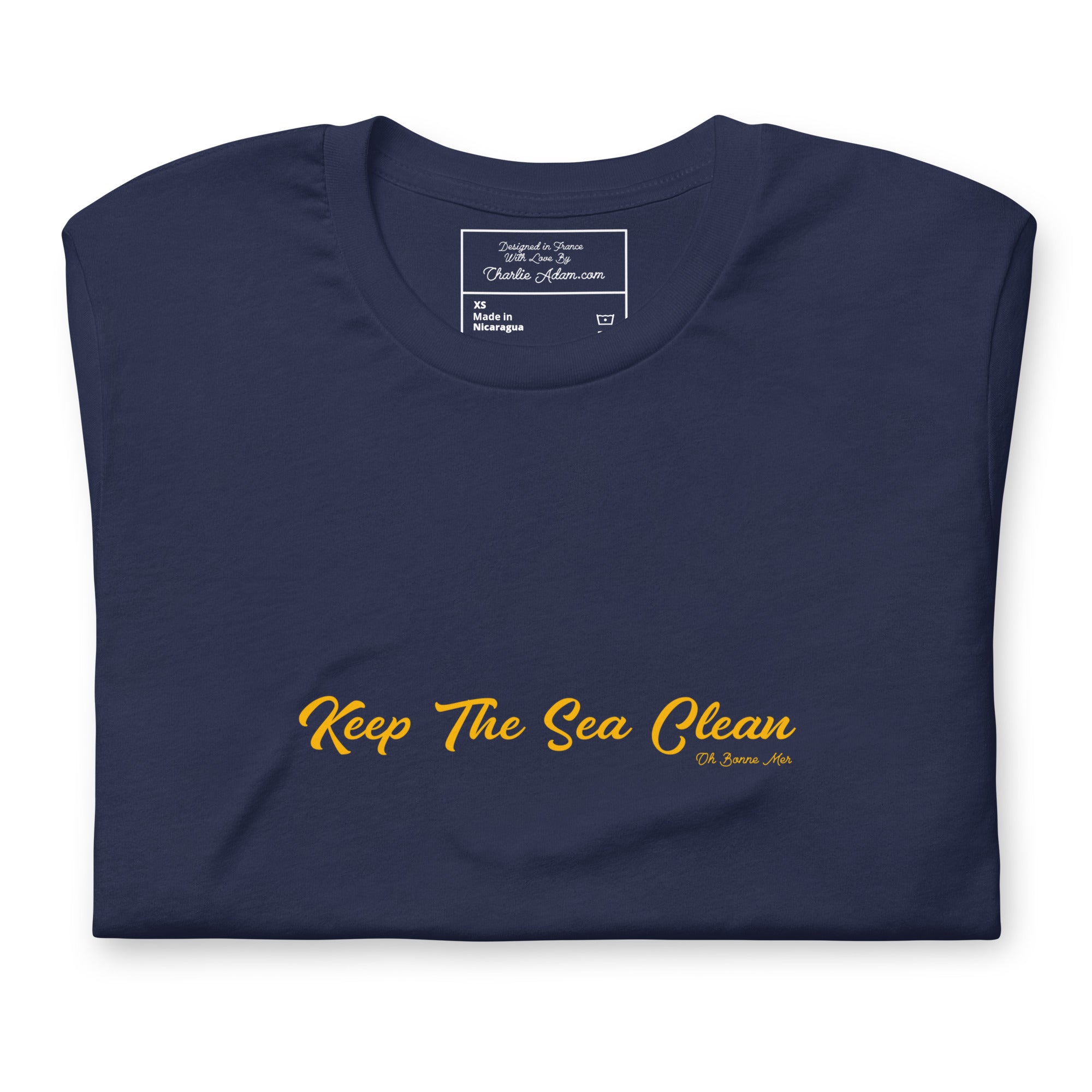 Unisex cotton t-shirt Keep The Sea Clean Gold on dark colors