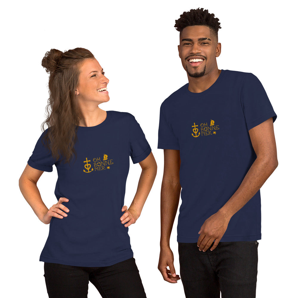 Unisex cotton t-shirt Oh Bonne Mer 2 on dark colors
