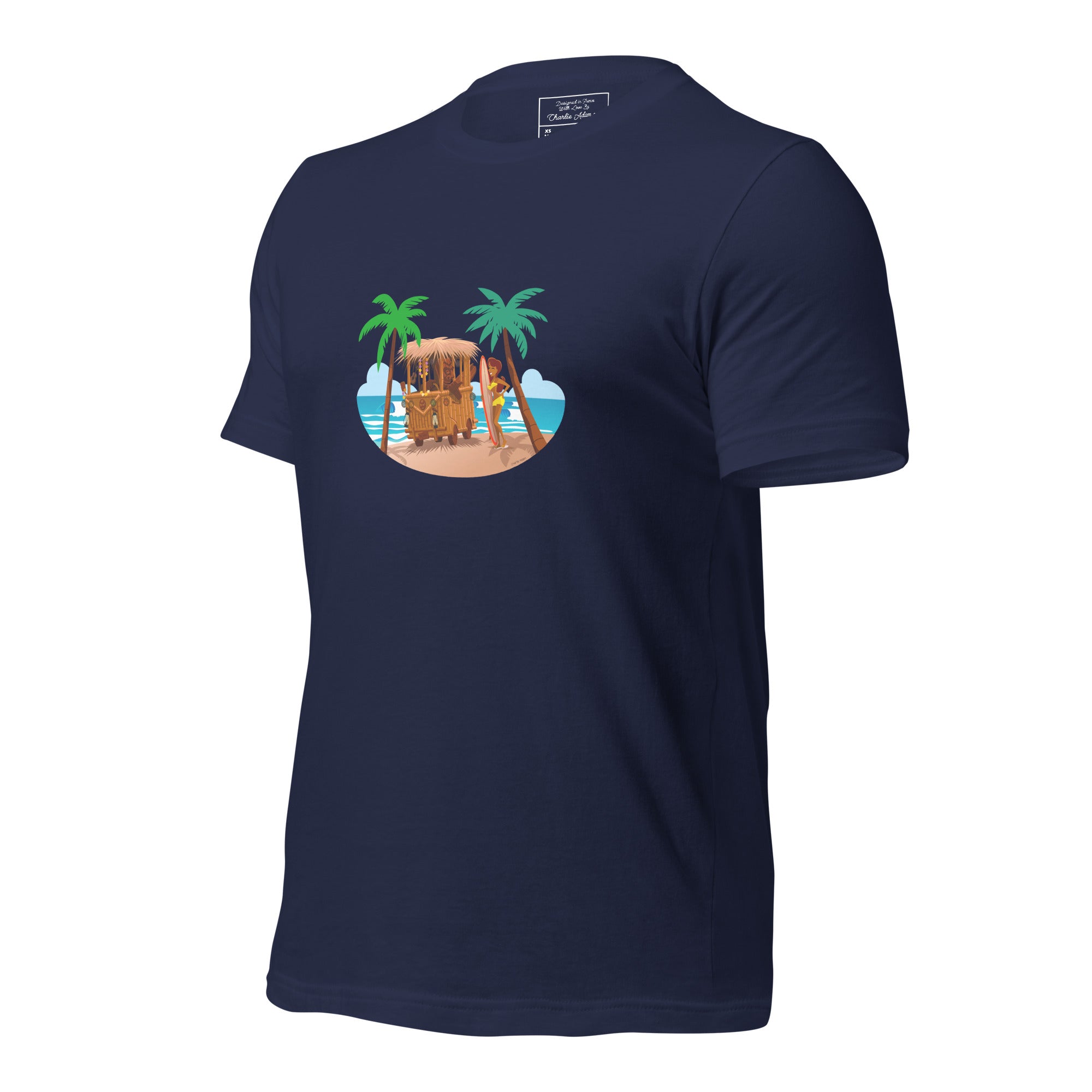 Unisex t-shirt Tiki Kombi on dark colors