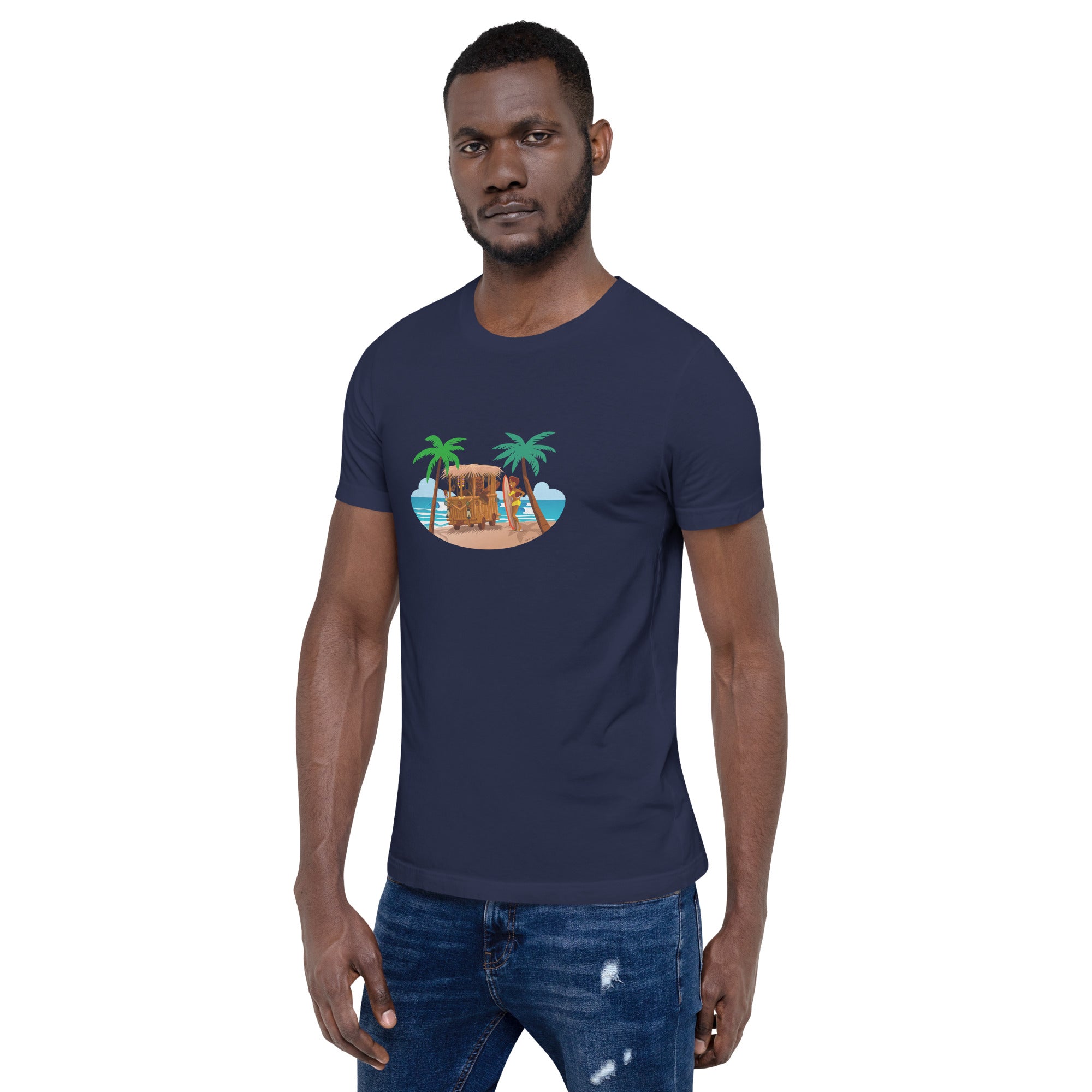 Unisex t-shirt Tiki Kombi on dark colors
