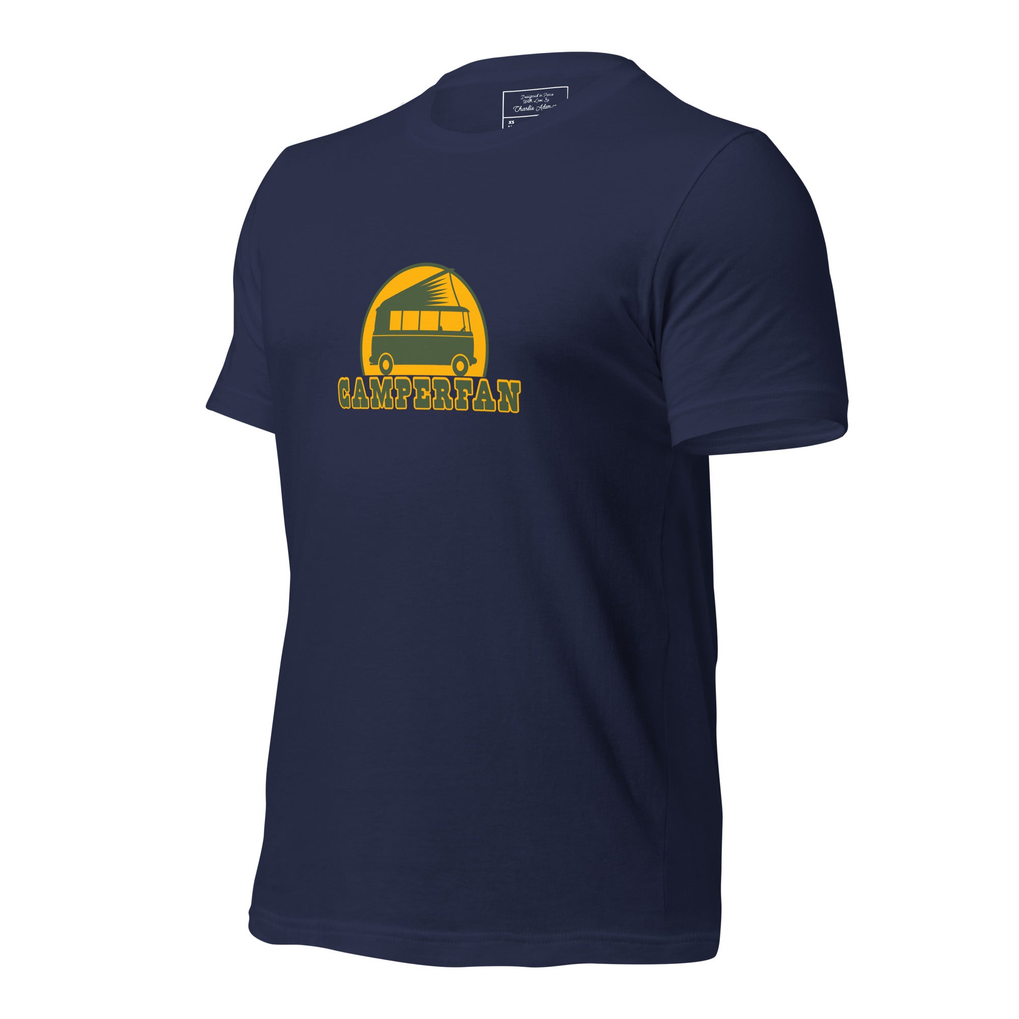 Unisex cotton t-shirt Camperfan on dark colors