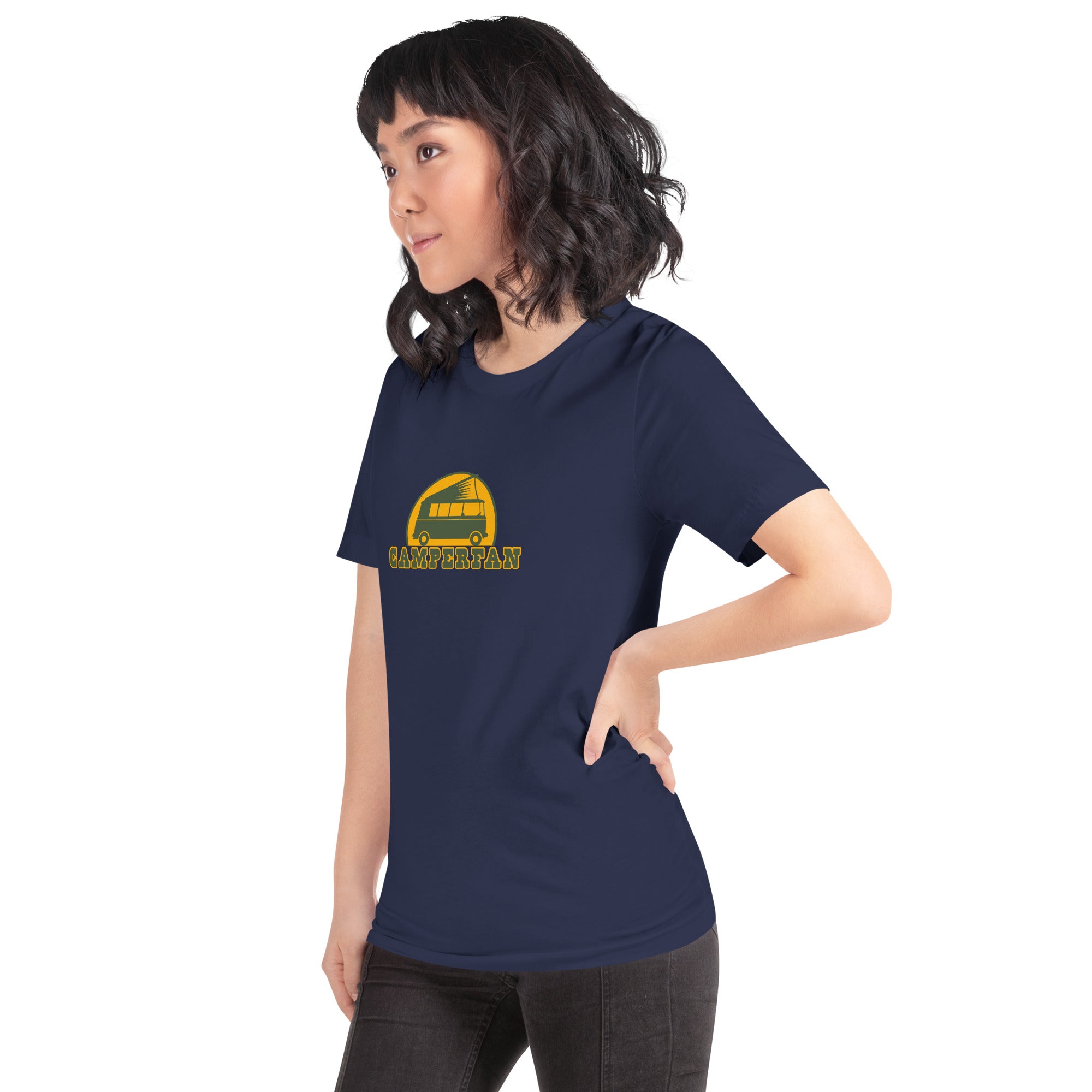 Unisex cotton t-shirt Camperfan on dark colors