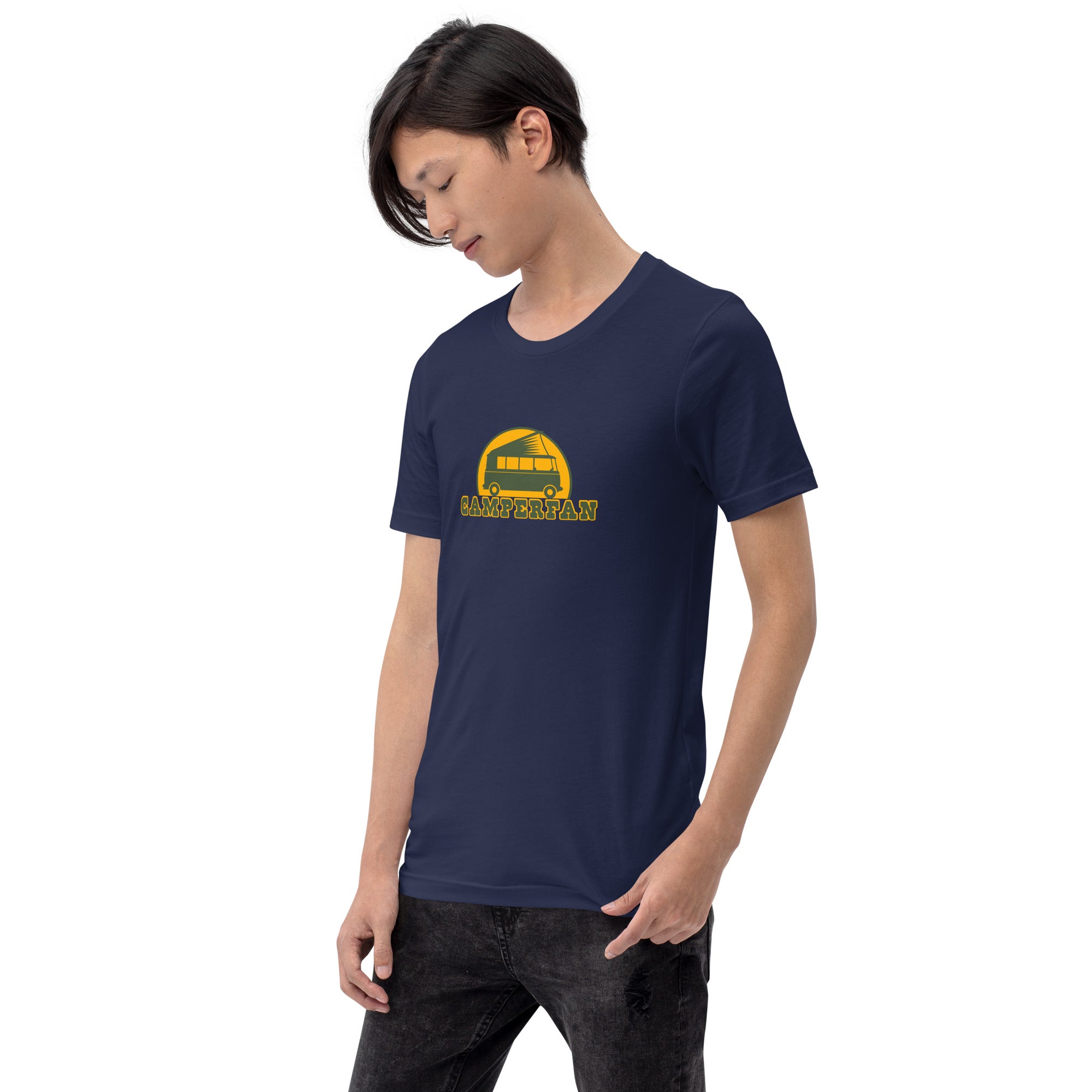 Unisex cotton t-shirt Camperfan on dark colors