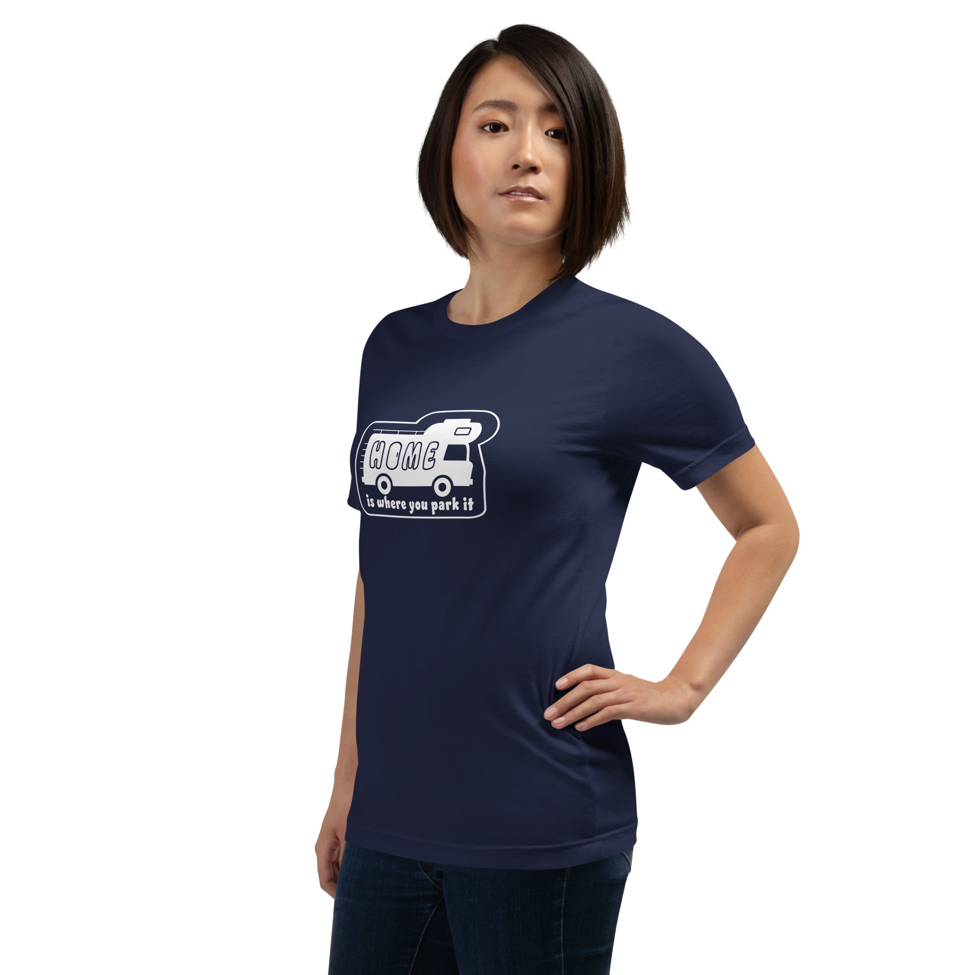 Unisex cotton t-shirt Bold Camper Van on dark colors