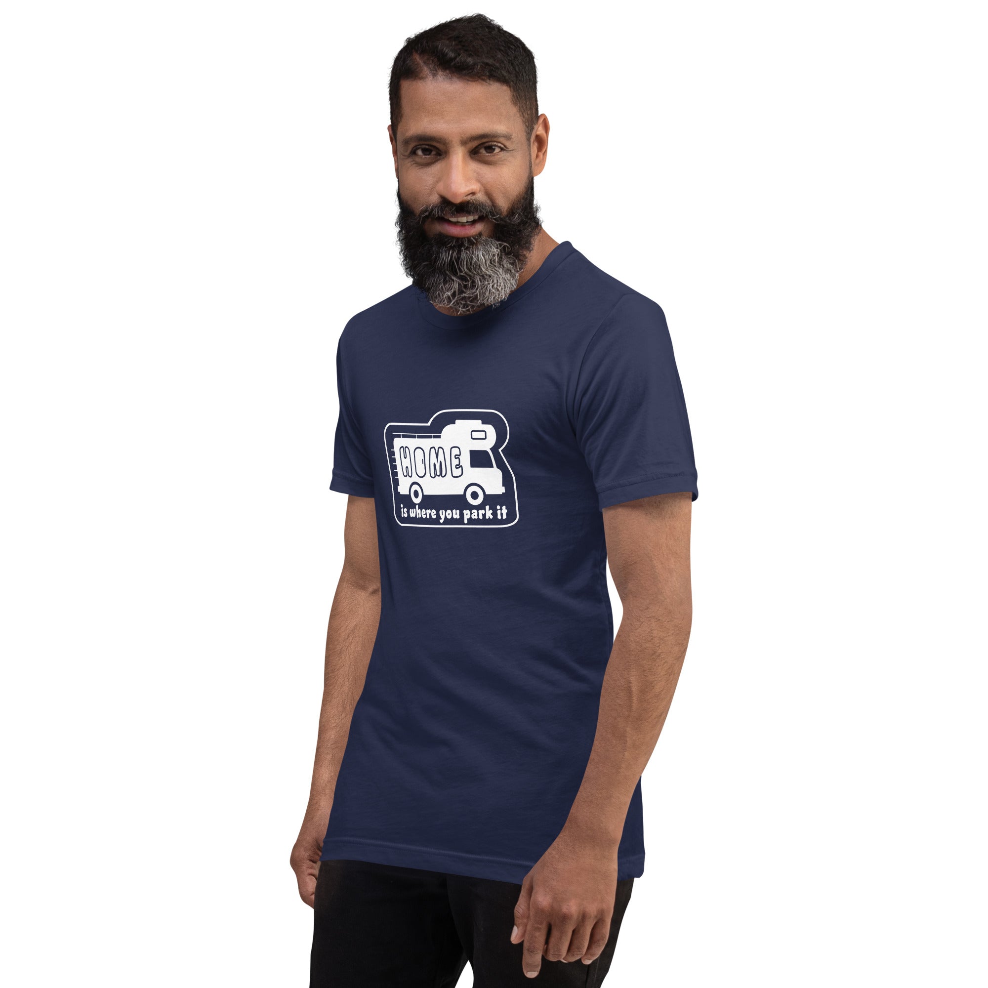 Unisex cotton t-shirt Bold Camper Van on dark colors