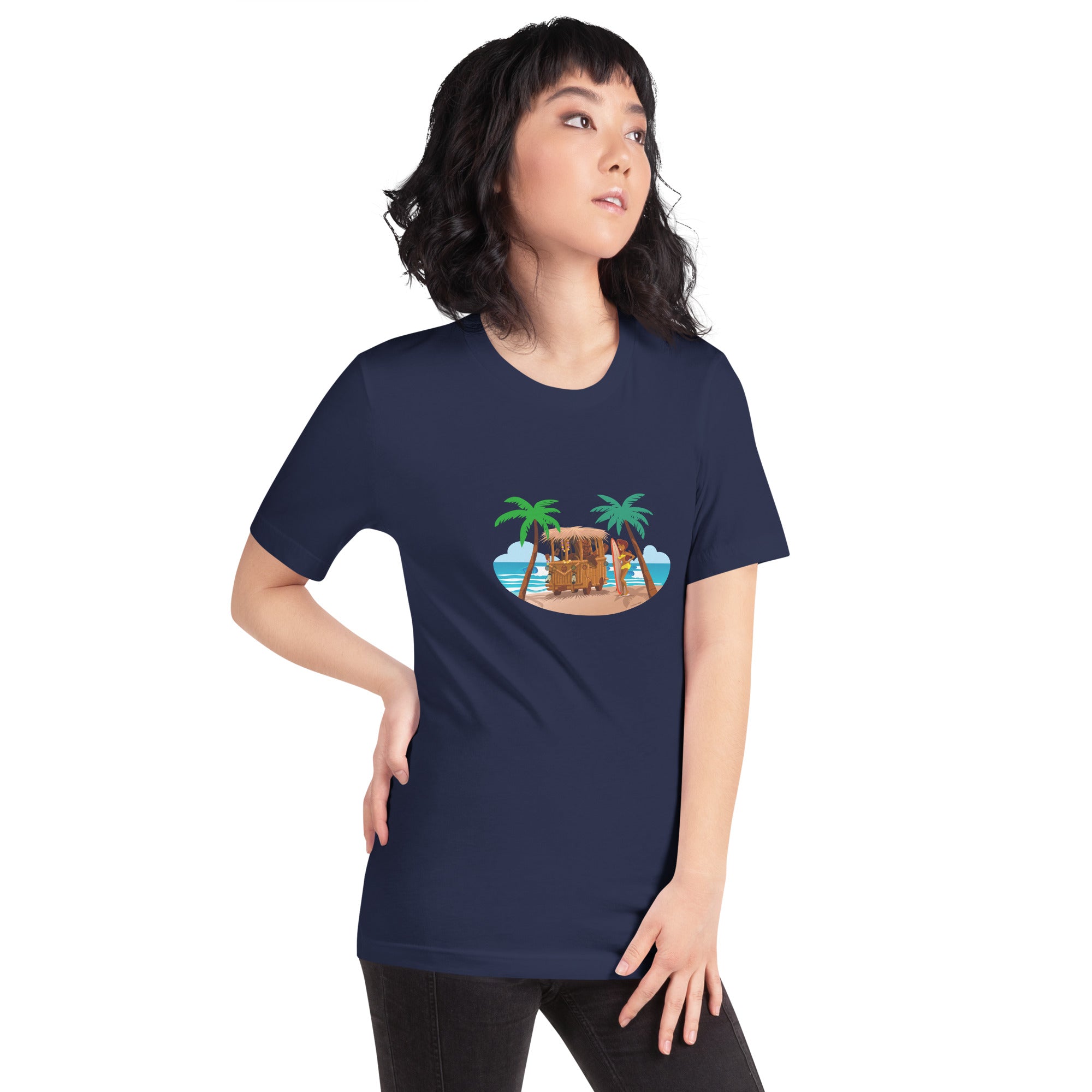 Unisex t-shirt Tiki Kombi on dark colors