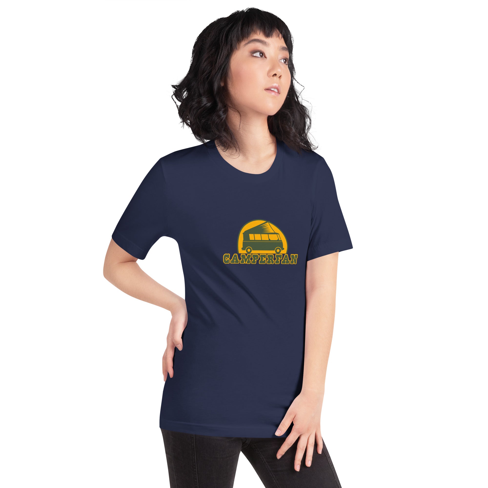 Unisex cotton t-shirt Camperfan on dark colors