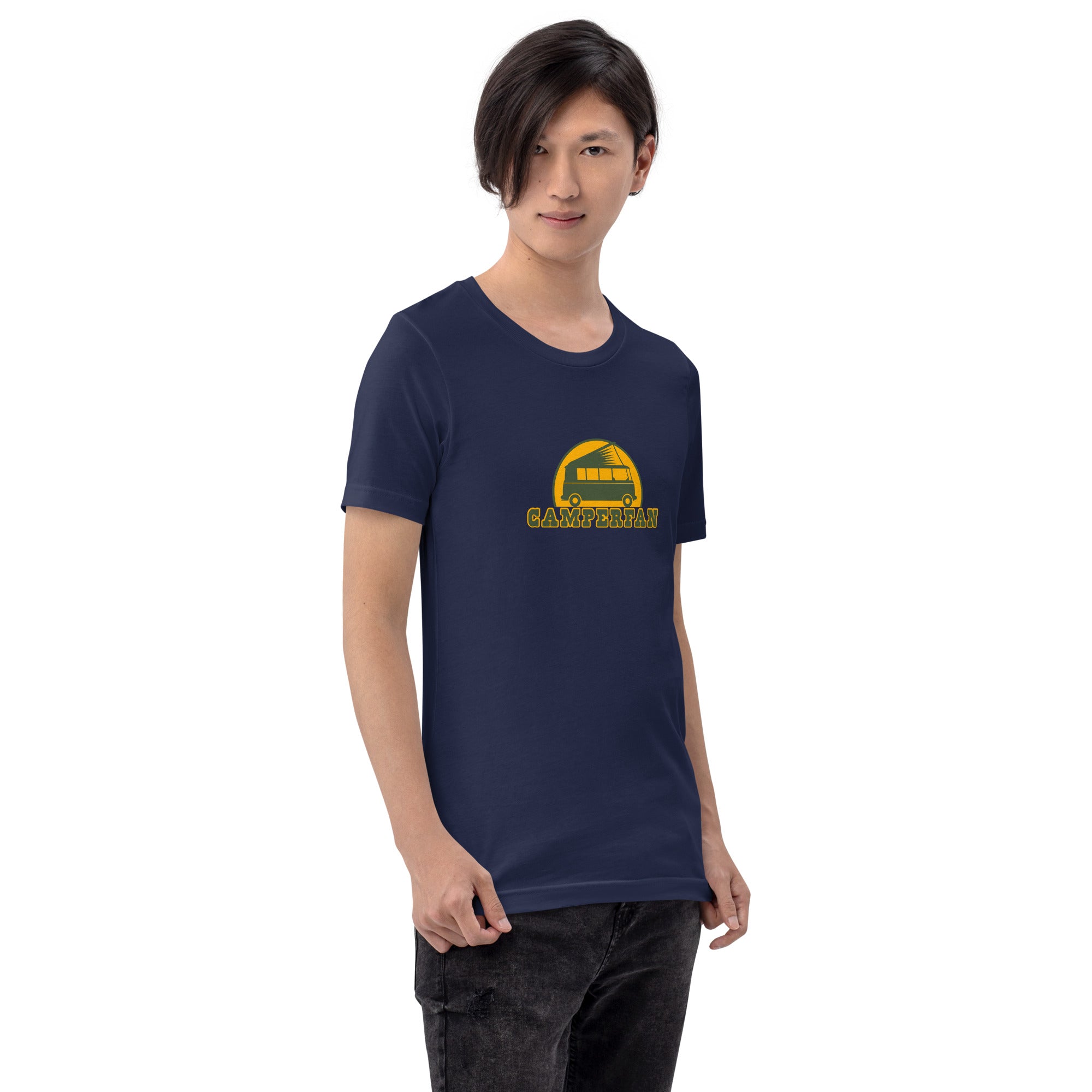 Unisex cotton t-shirt Camperfan on dark colors
