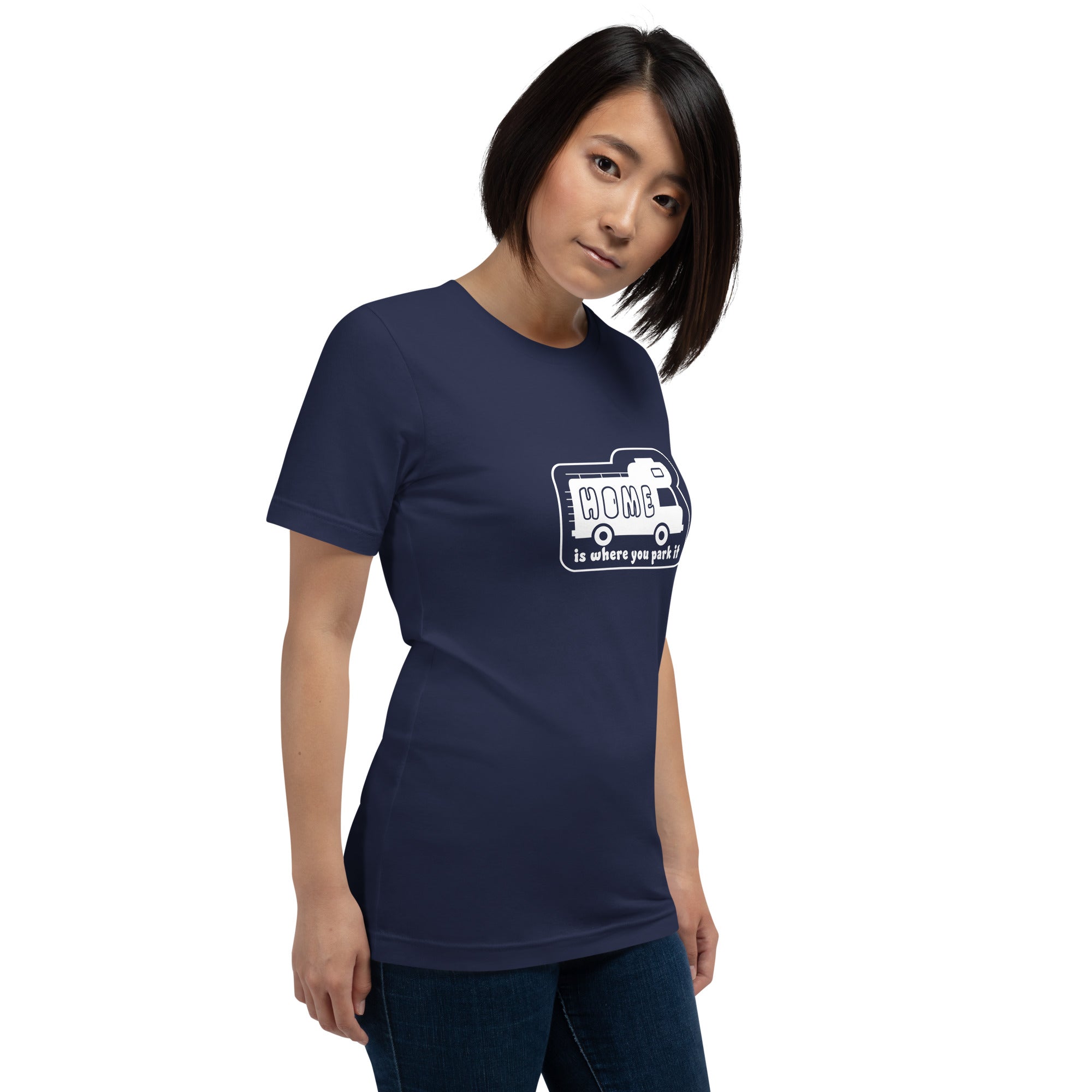 Unisex cotton t-shirt Bold Camper Van on dark colors
