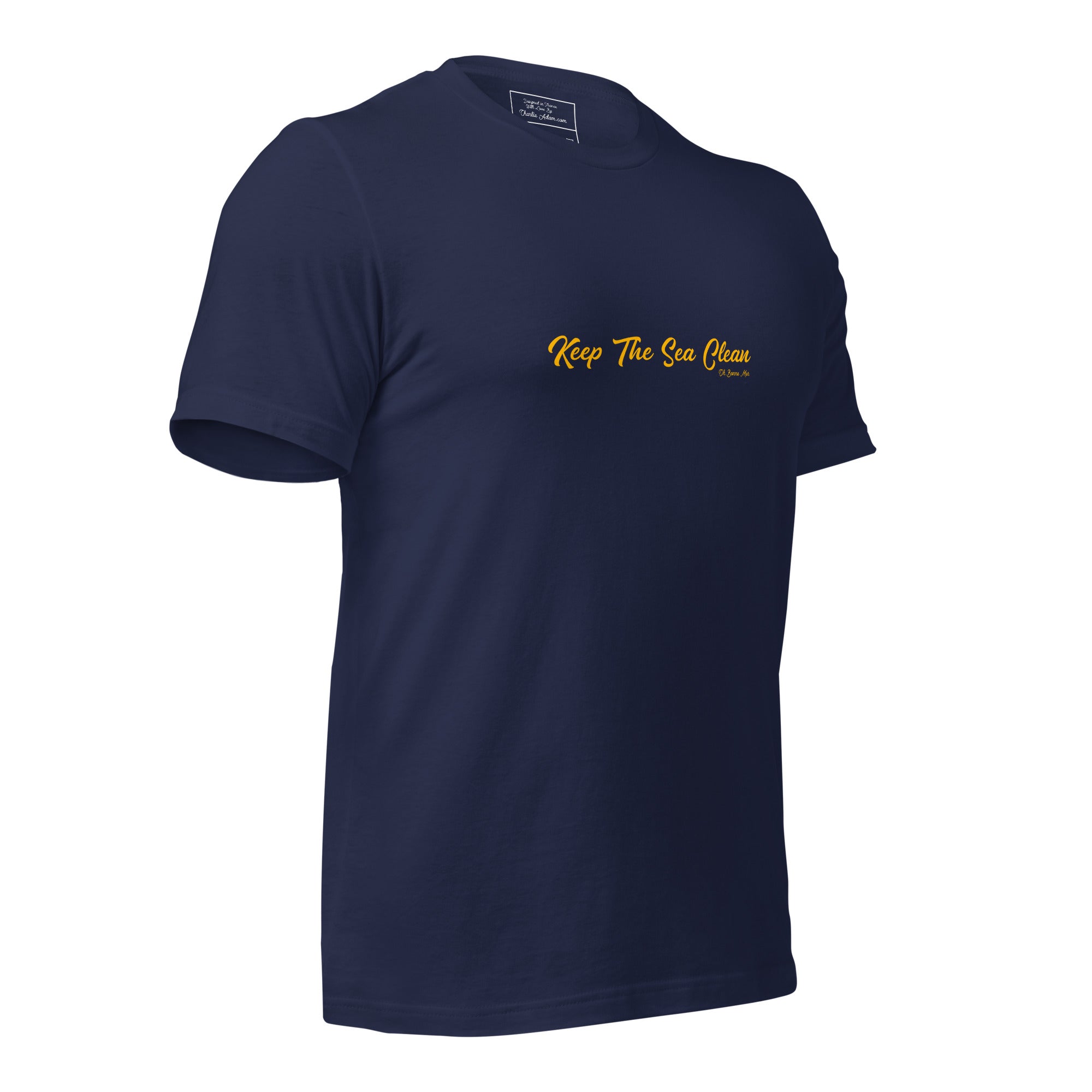 Unisex cotton t-shirt Keep The Sea Clean Gold on dark colors