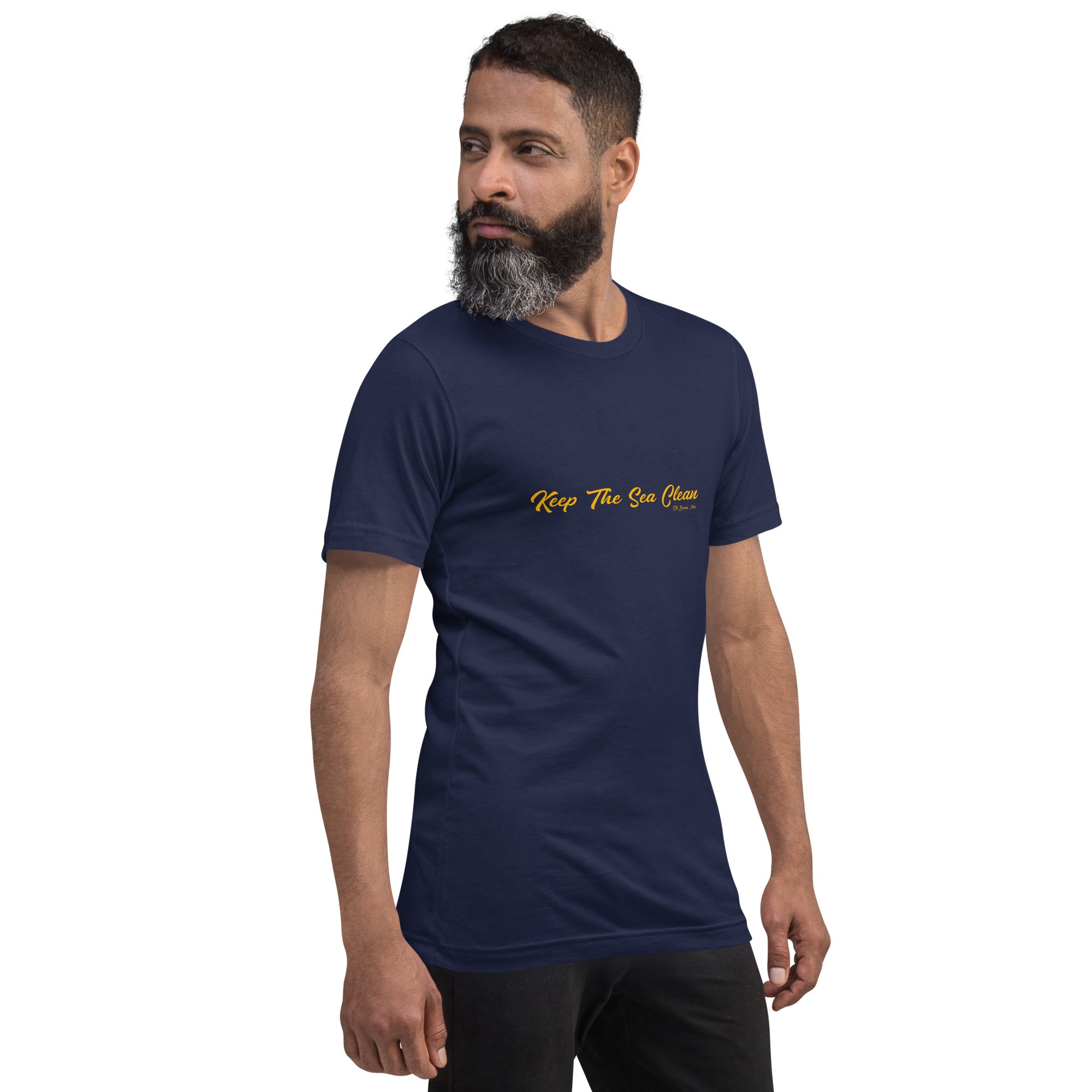 Unisex cotton t-shirt Keep The Sea Clean Gold on dark colors