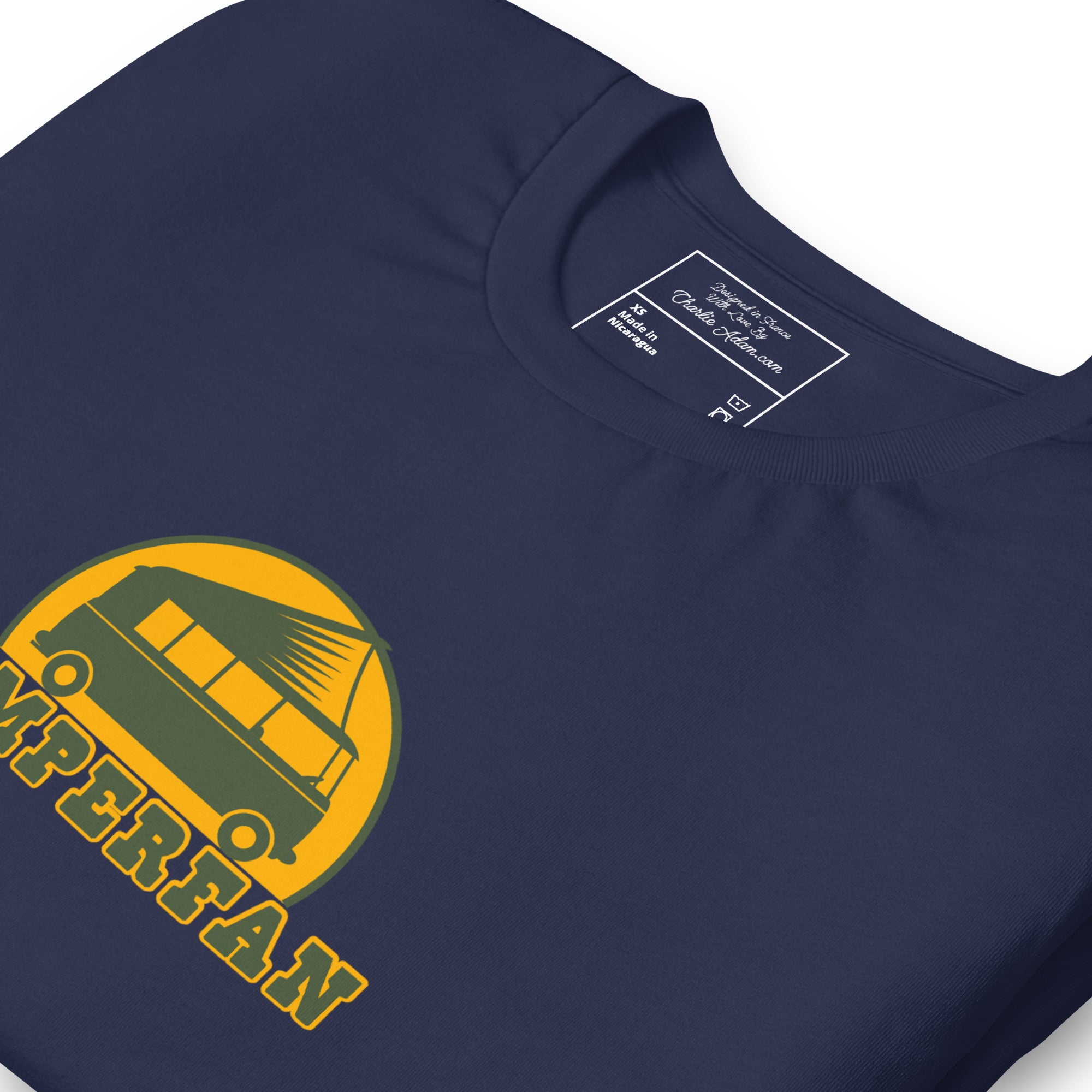 Unisex cotton t-shirt Camperfan on dark colors