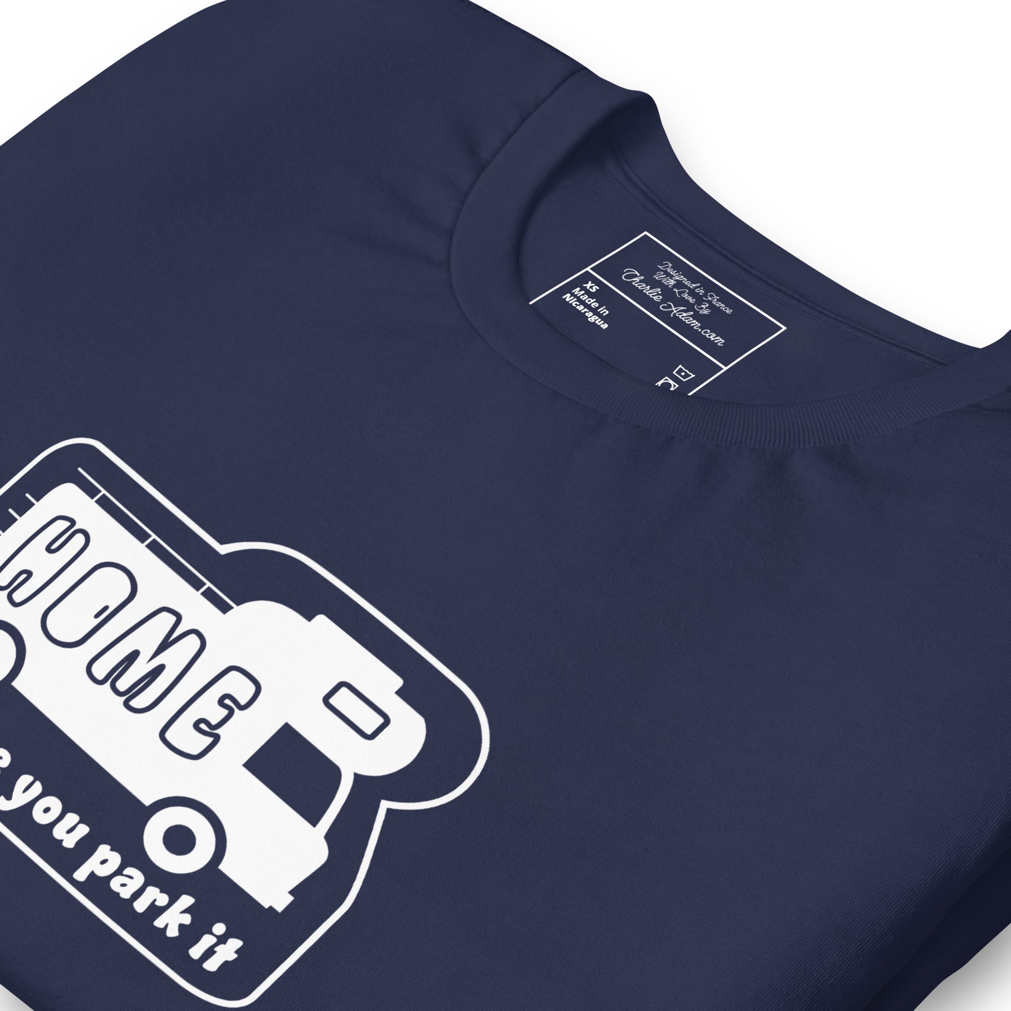 Unisex cotton t-shirt Bold Camper Van on dark colors