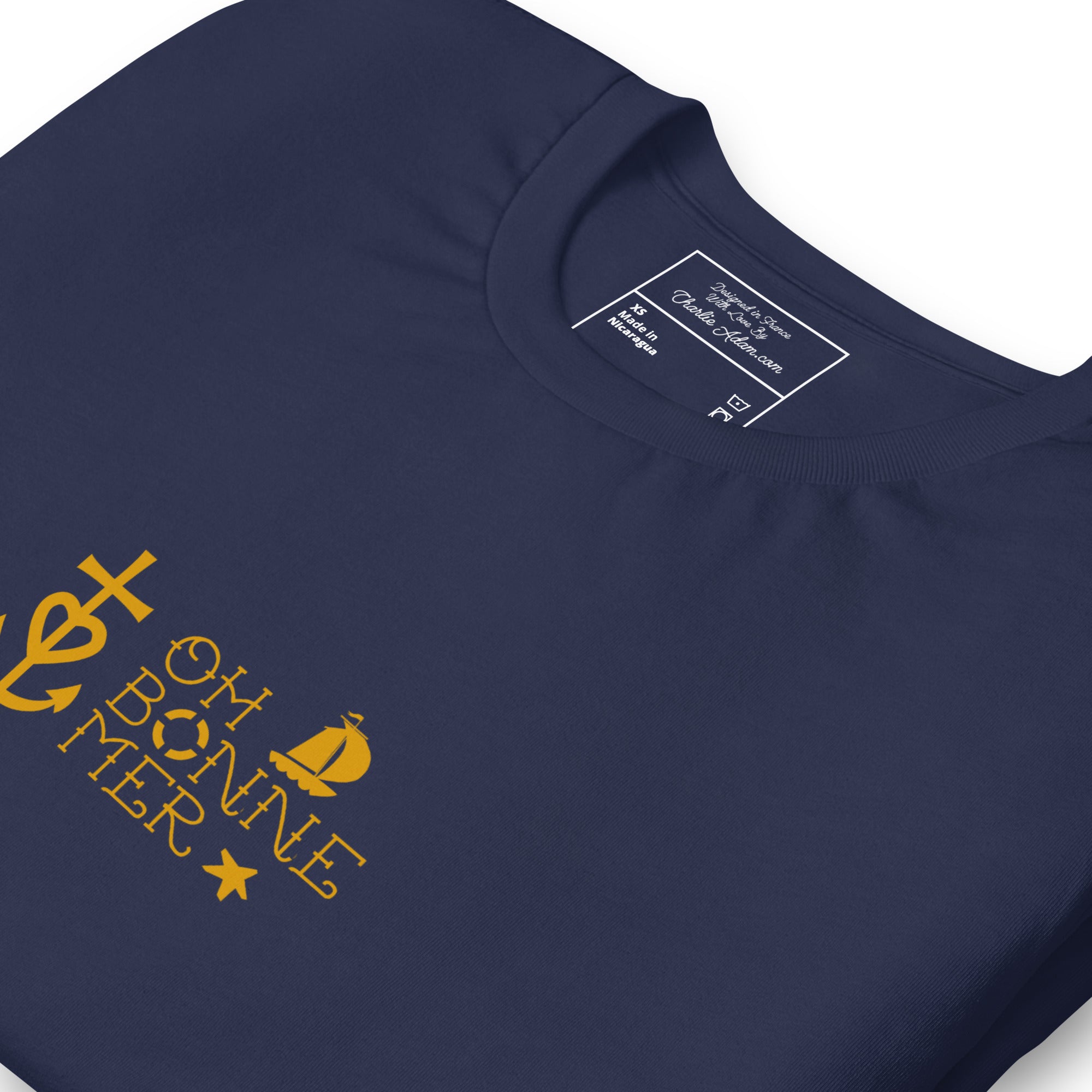 Unisex cotton t-shirt Oh Bonne Mer 2 on dark colors