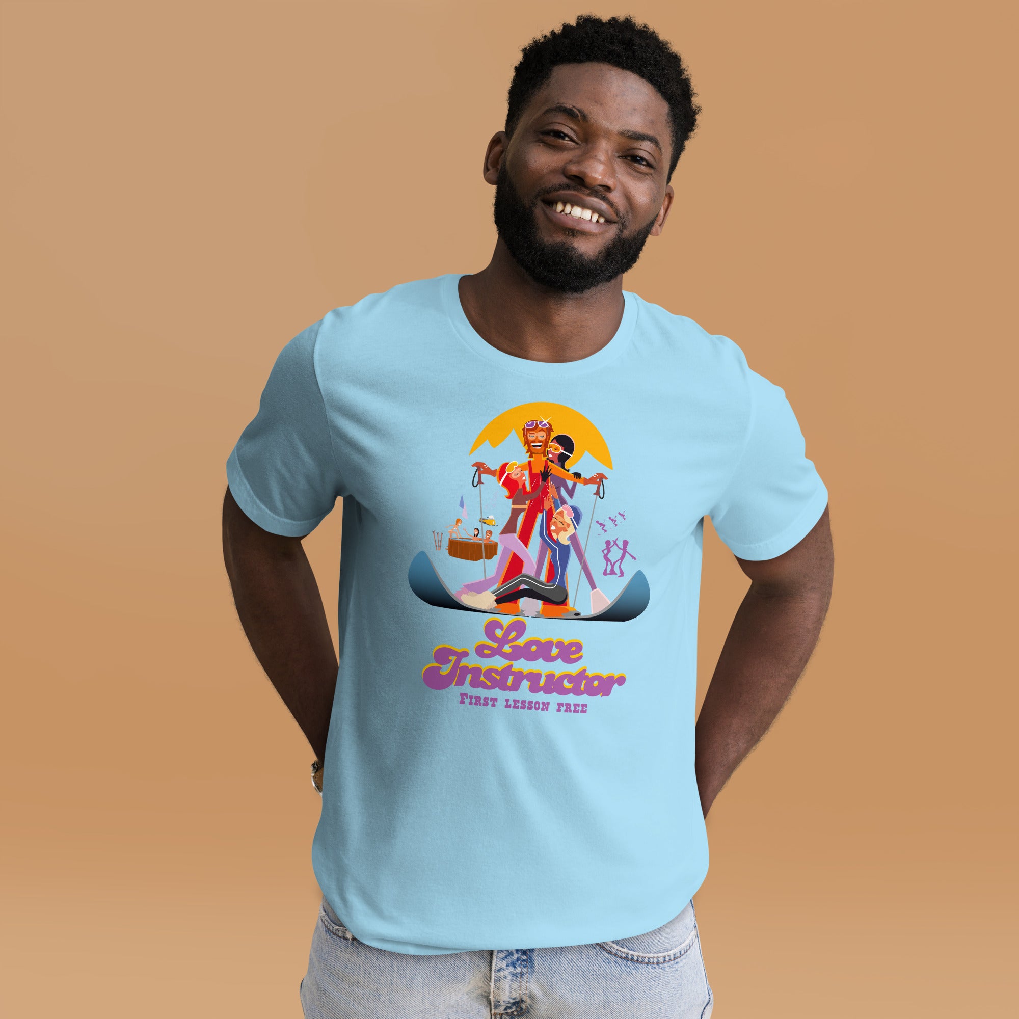 T-shirt en coton unisexe Love instructor First lesson free sur couleurs vives