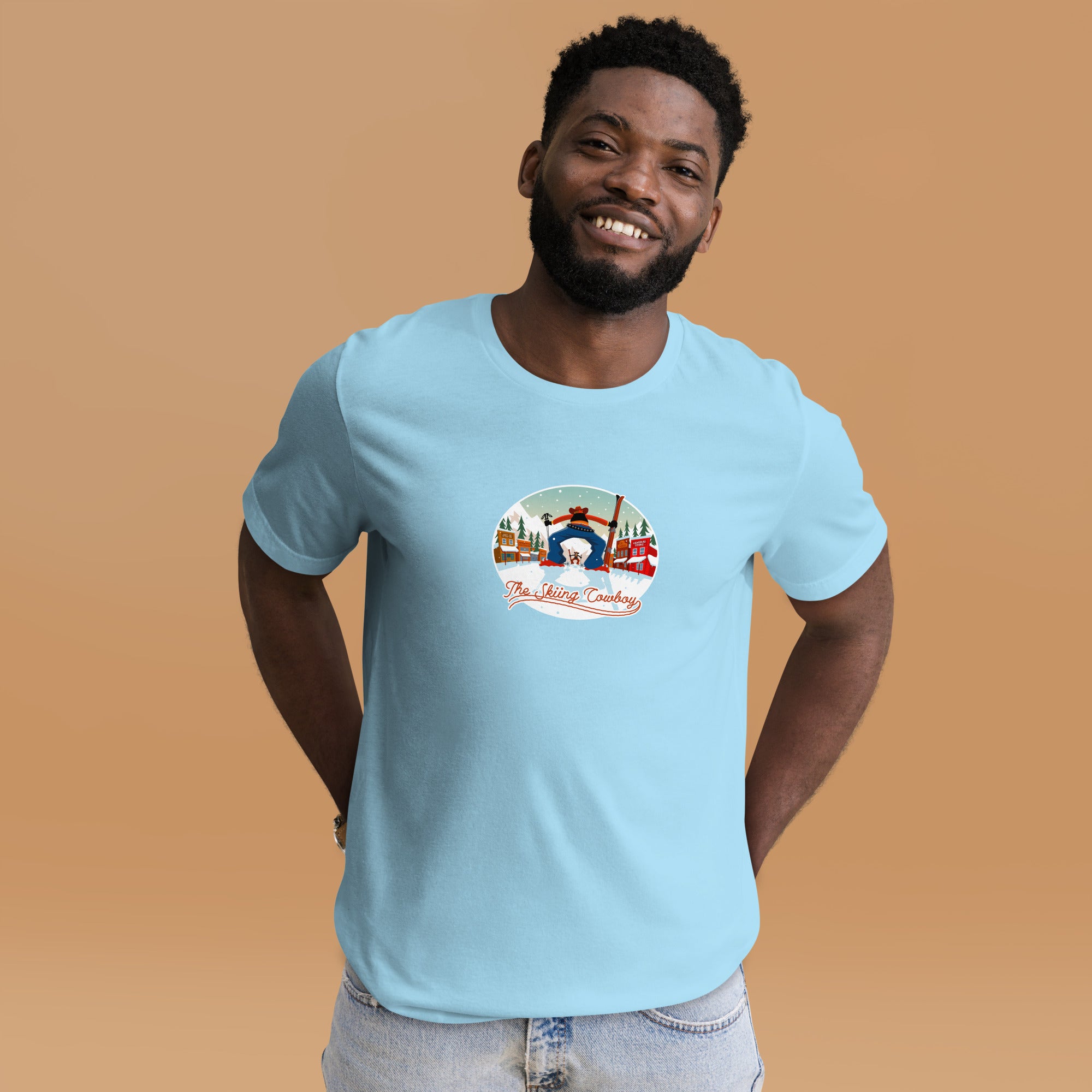T-shirt en coton unisexe Ski Fight at OK Corral sur couleurs vives