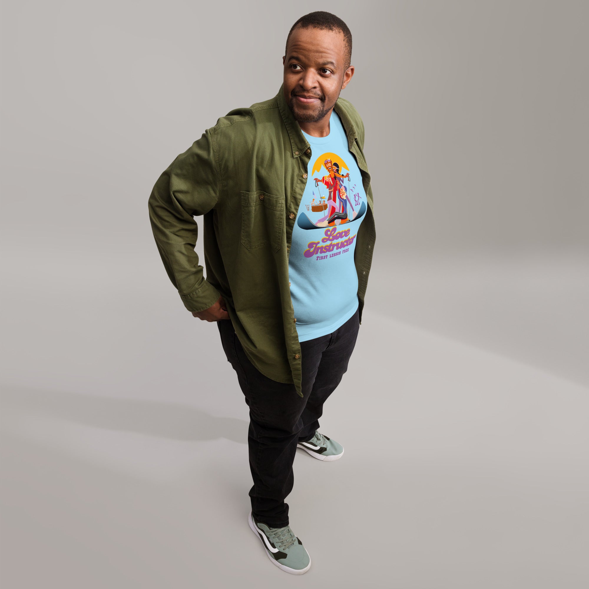 T-shirt en coton unisexe Love instructor First lesson free sur couleurs claires
