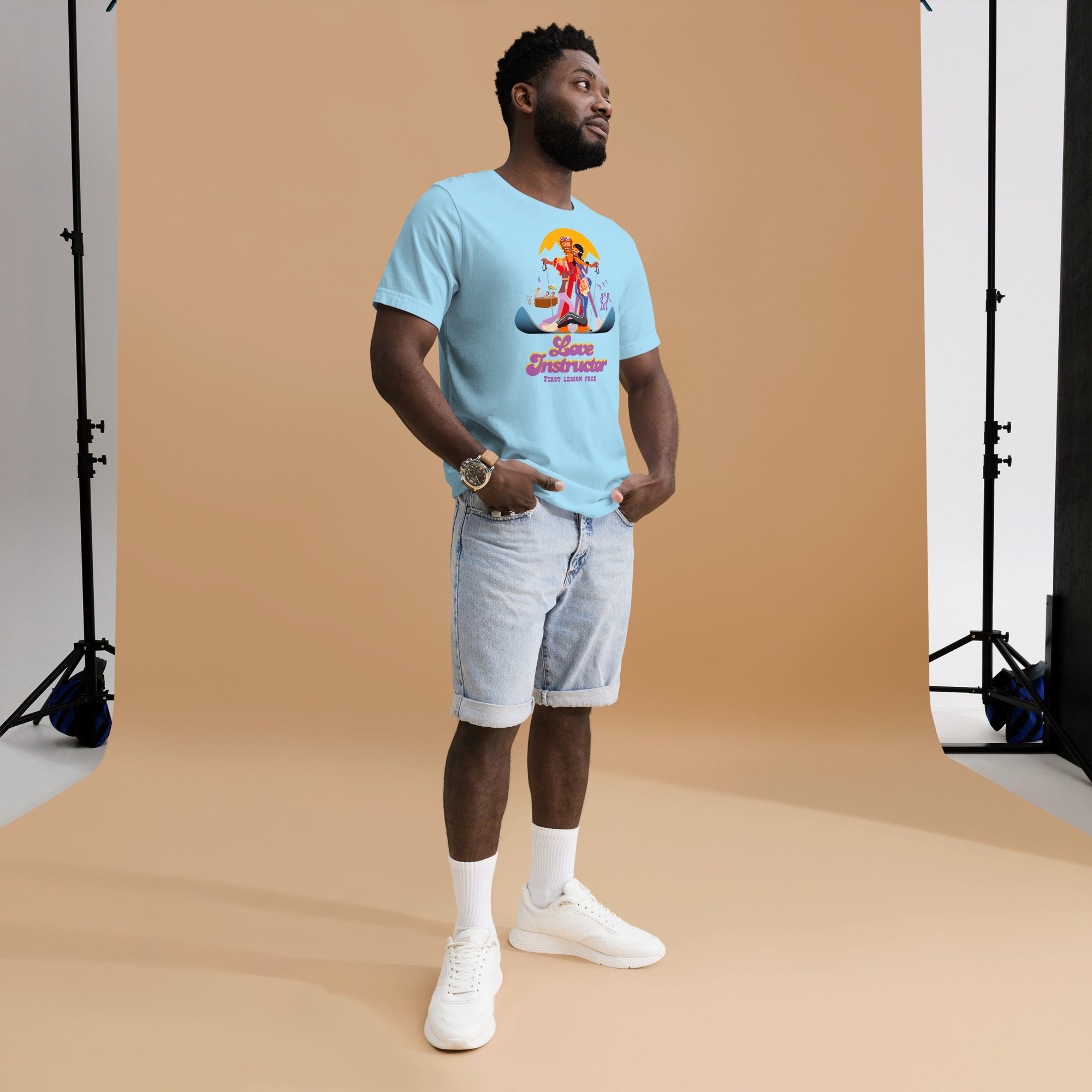 T-shirt en coton unisexe Love instructor First lesson free sur couleurs claires