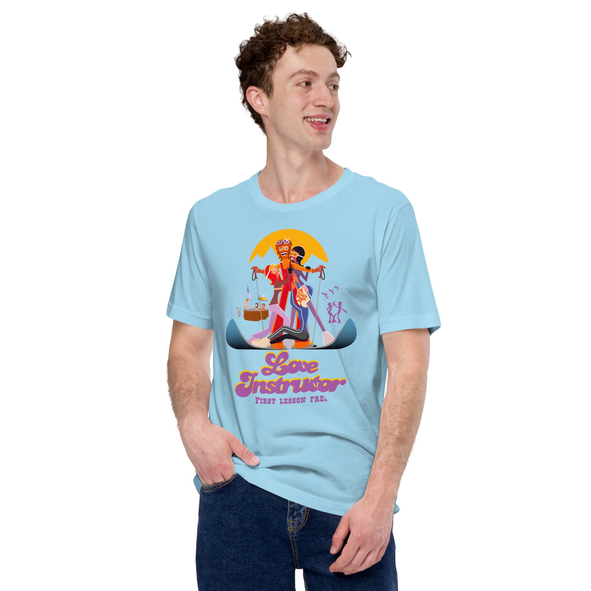 T-shirt en coton unisexe Love instructor First lesson free sur couleurs vives