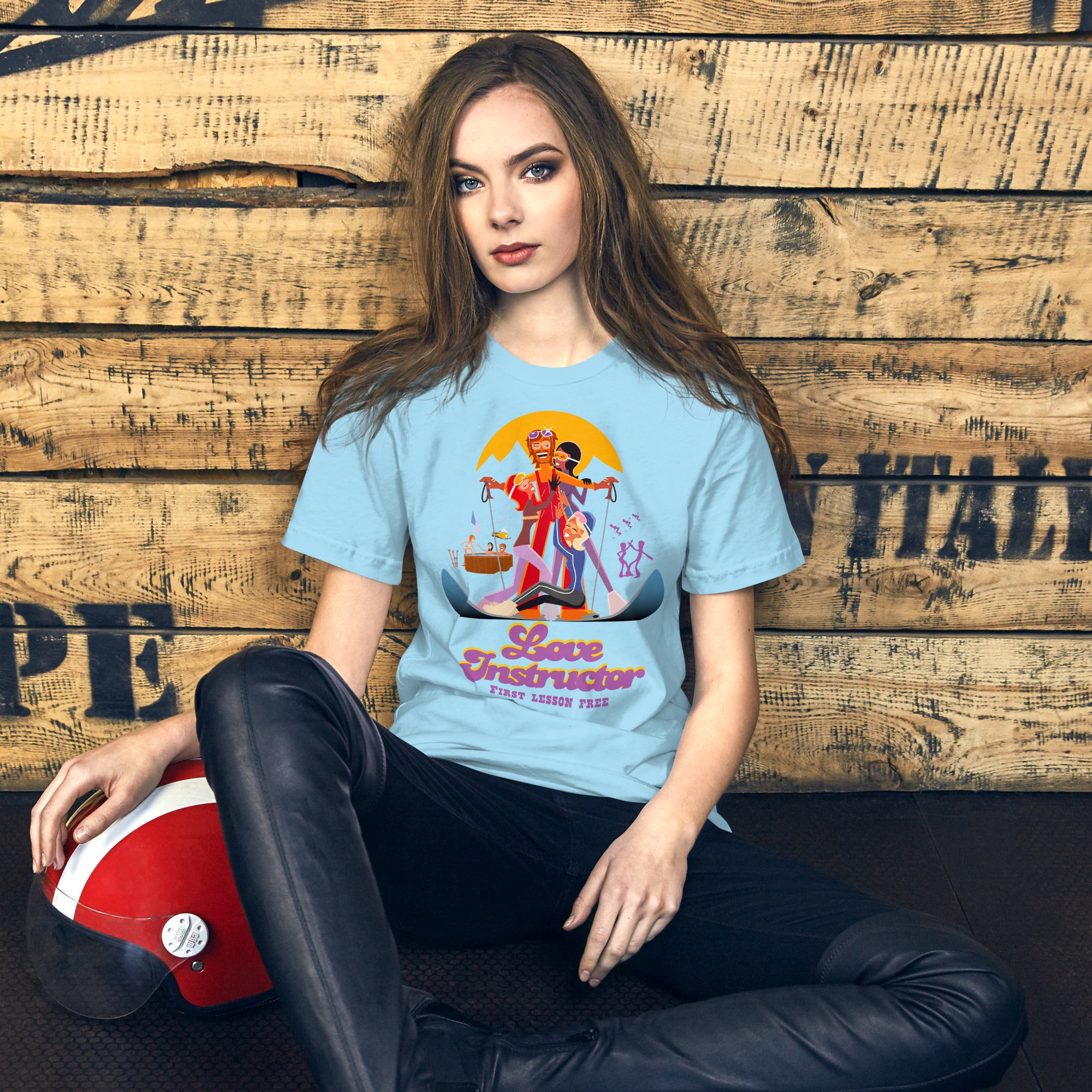 T-shirt en coton unisexe Love instructor First lesson free sur couleurs vives