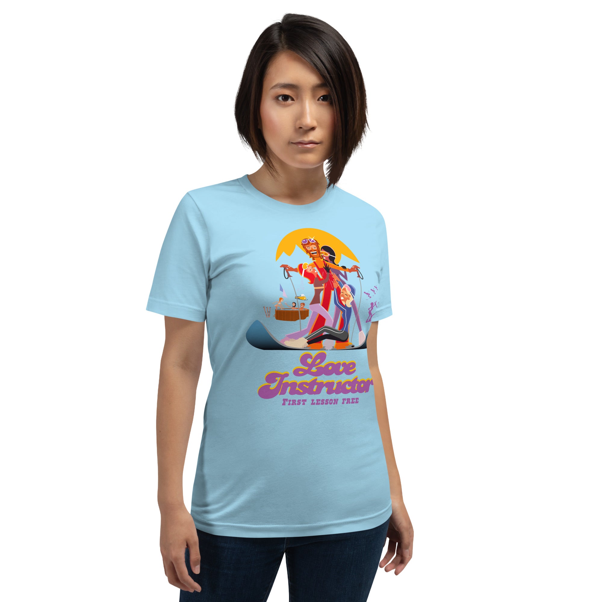 T-shirt en coton unisexe Love instructor First lesson free sur couleurs vives