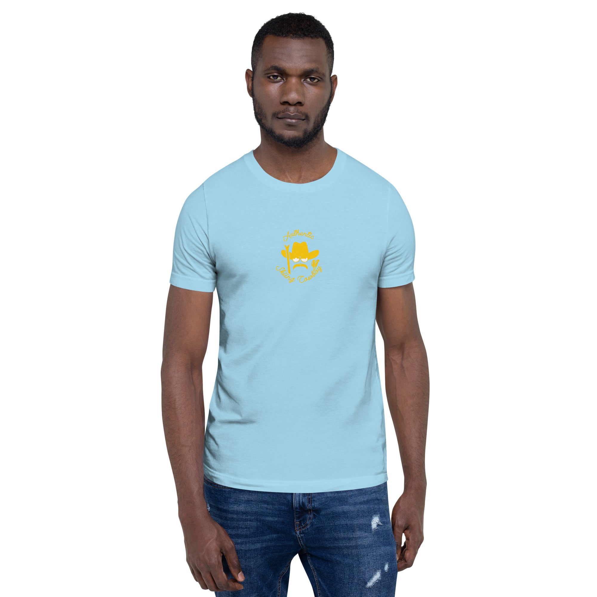Unisex t-shirt Authentic Skiing Cowboy on bright colors