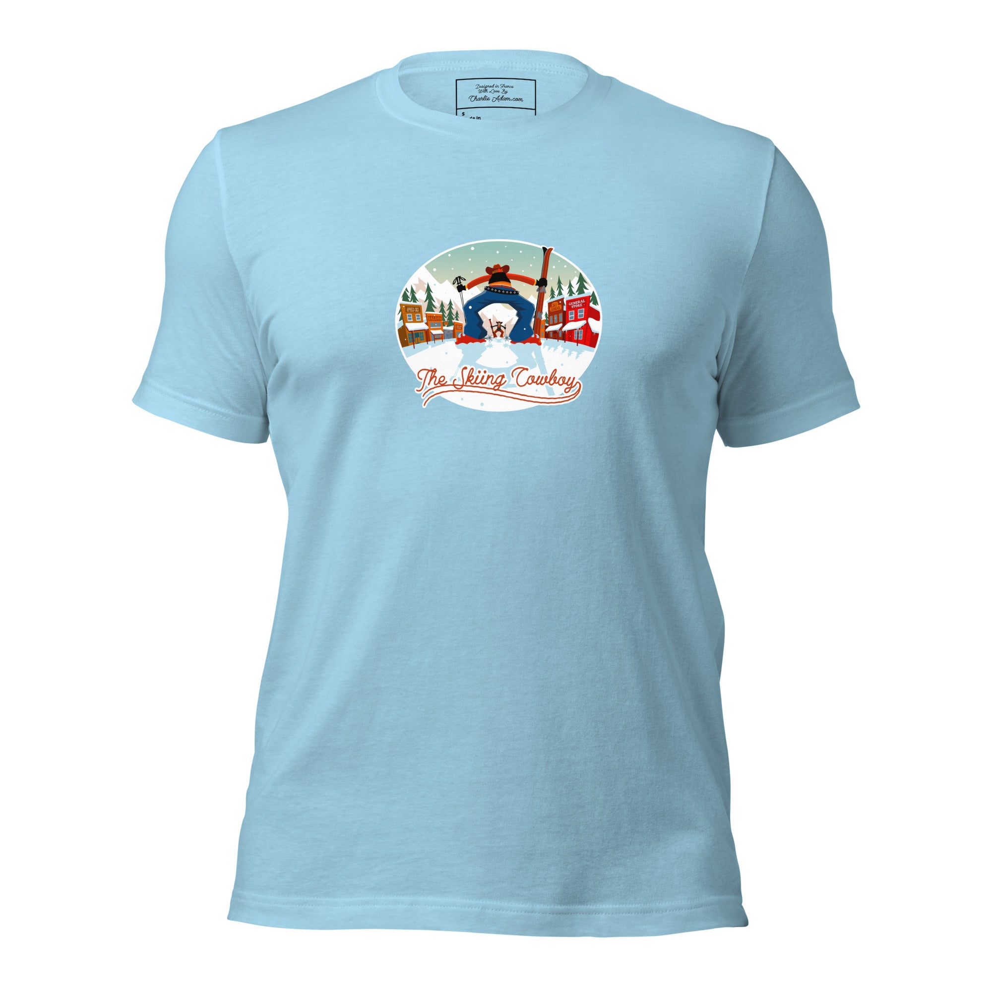 T-shirt en coton unisexe Ski Fight at OK Corral sur couleurs vives
