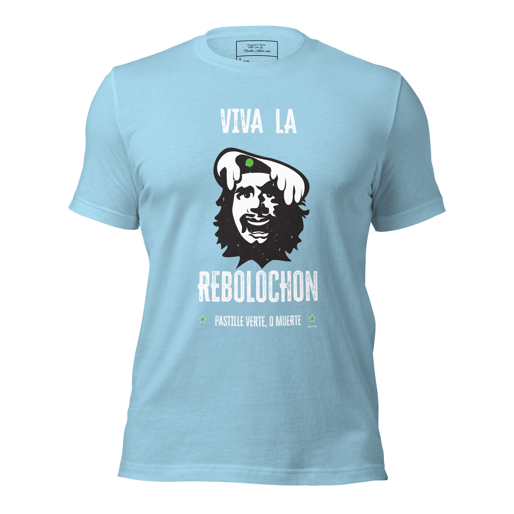 T-shirt en coton unisexe Viva la Rebolochon sur couleurs vives