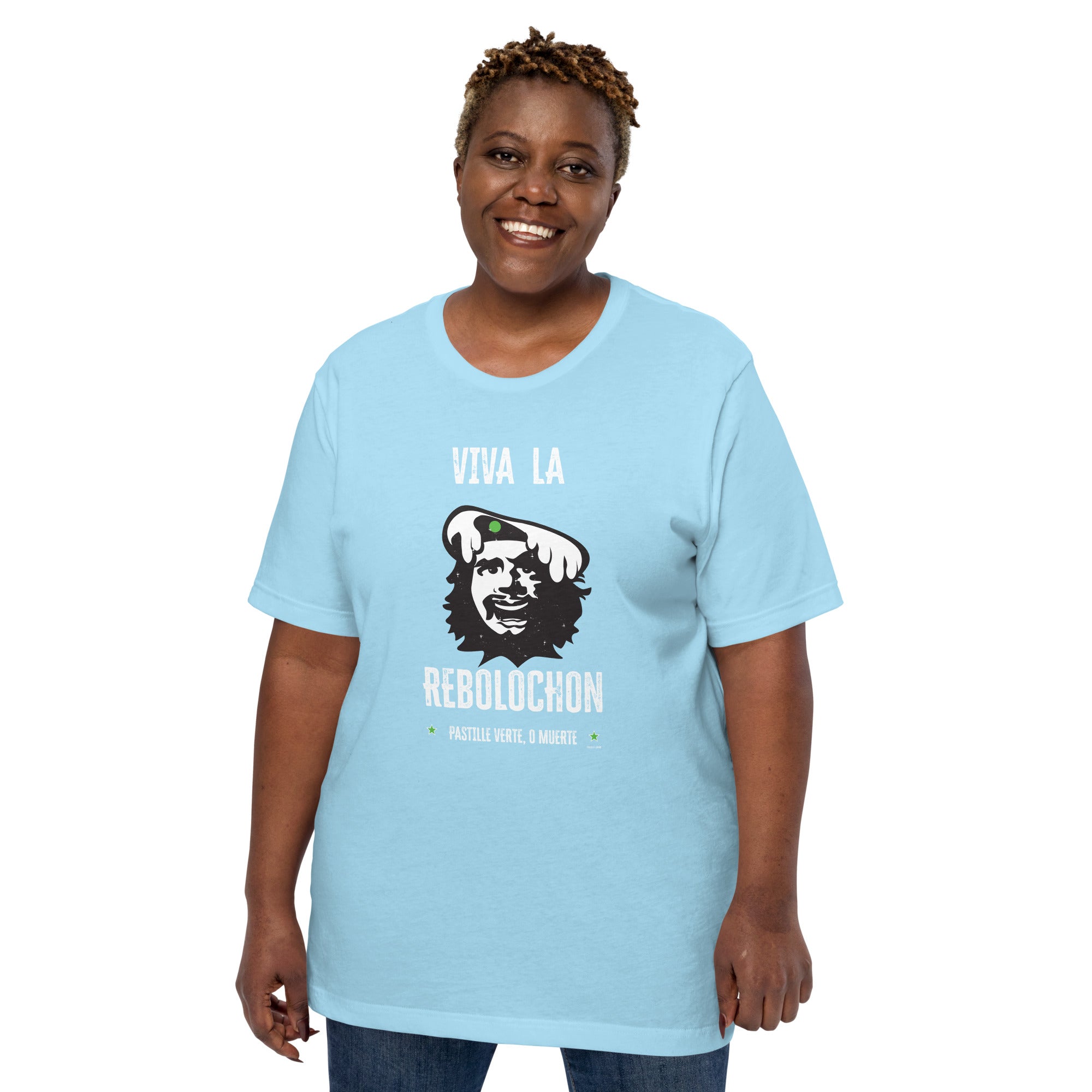 T-shirt en coton unisexe Viva la Rebolochon sur couleurs vives