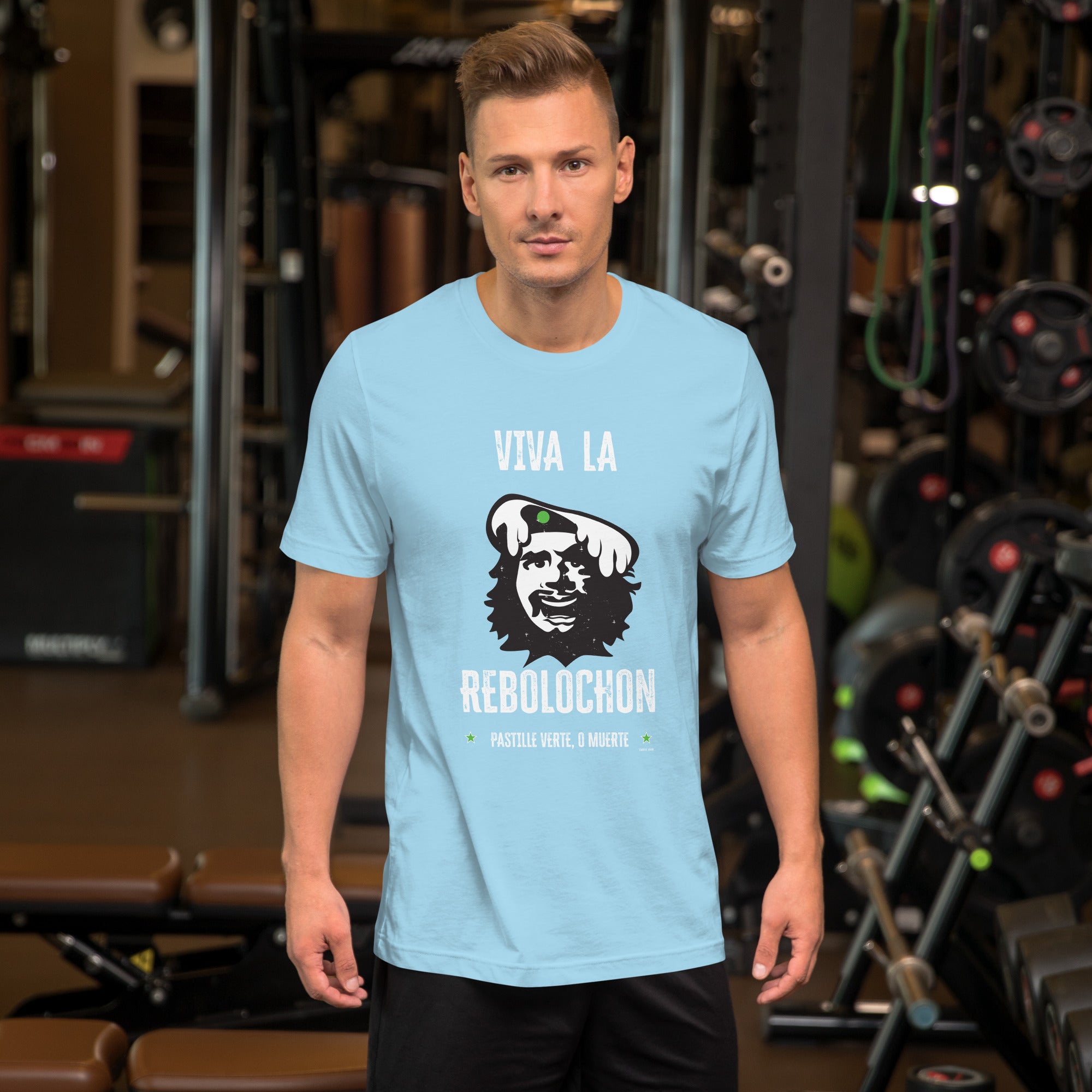 T-shirt en coton unisexe Viva la Rebolochon sur couleurs vives