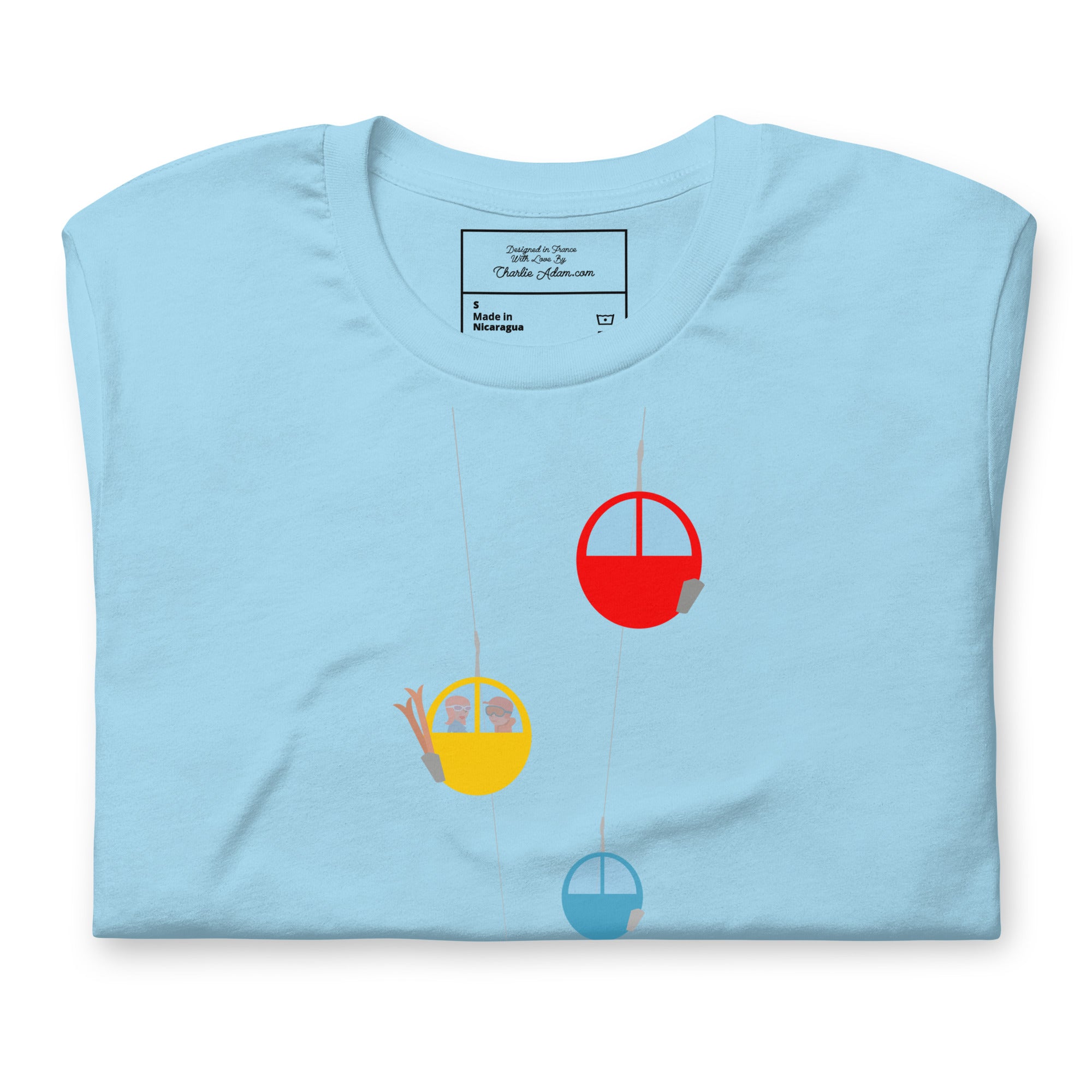 T-shirt en coton unisexe Gondolas in the mist sur couleurs vives