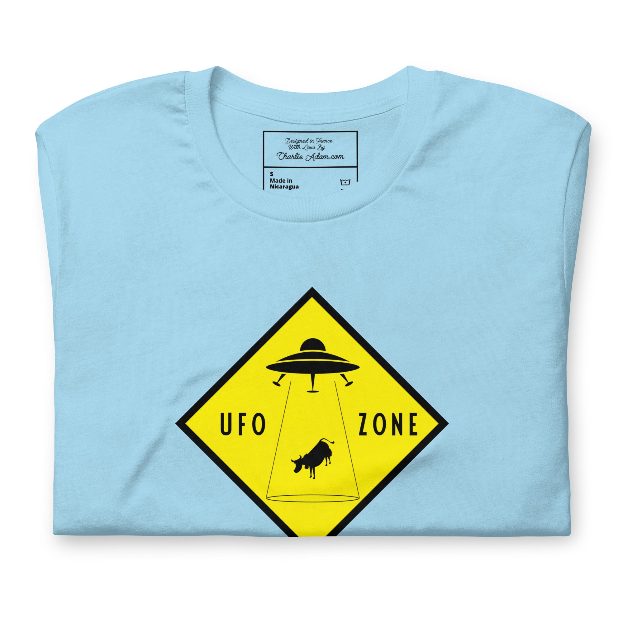 Unisex cotton t-shirt UFO Zone on bright colors