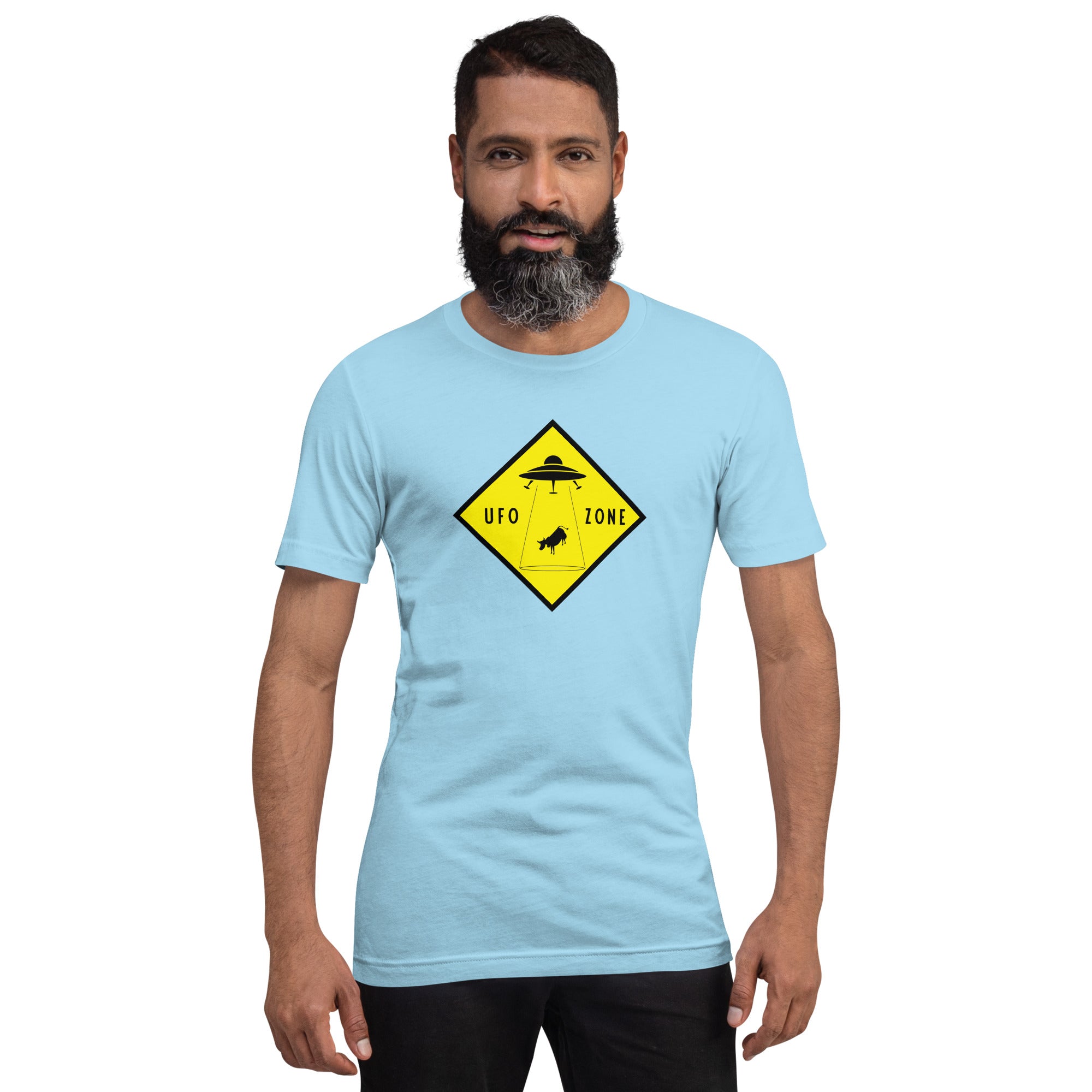 Unisex cotton t-shirt UFO Zone on bright colors