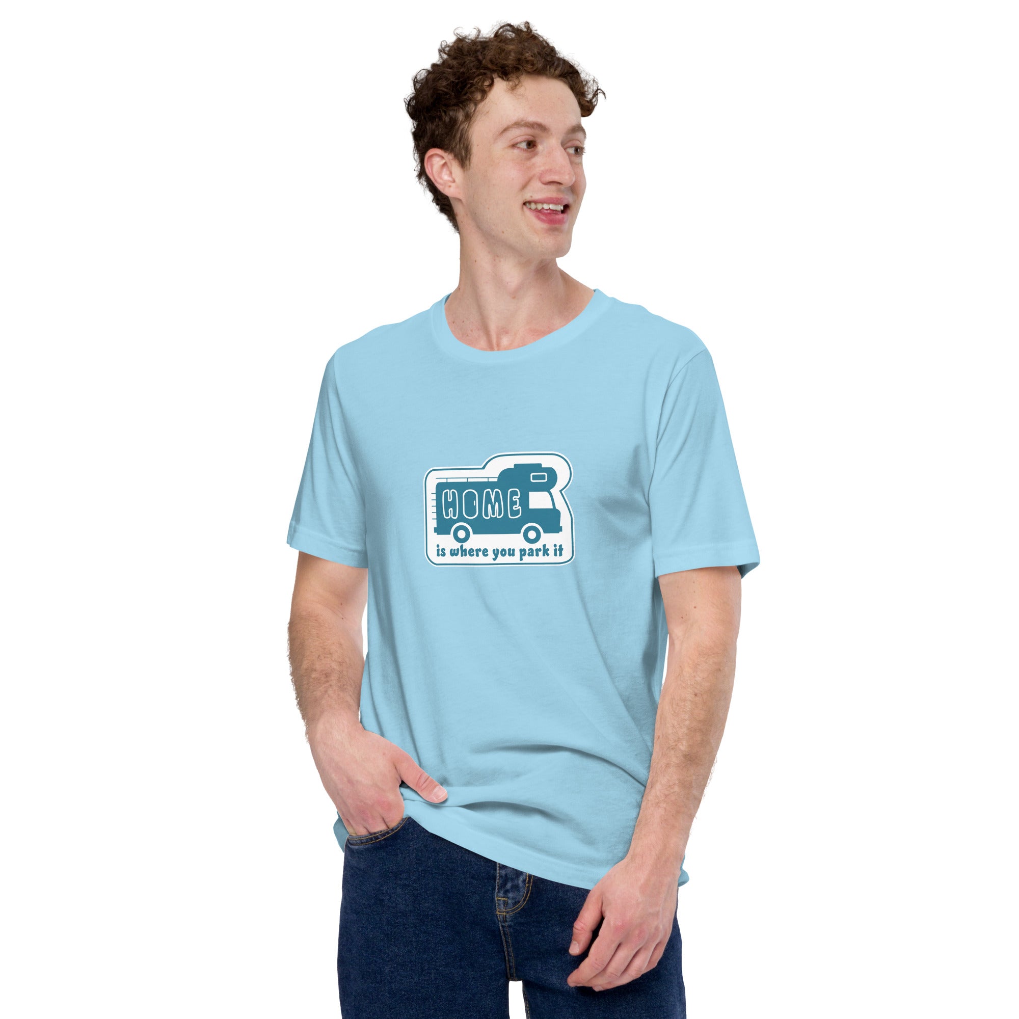 Unisex cotton t-shirt Bold Camper Van on light colors