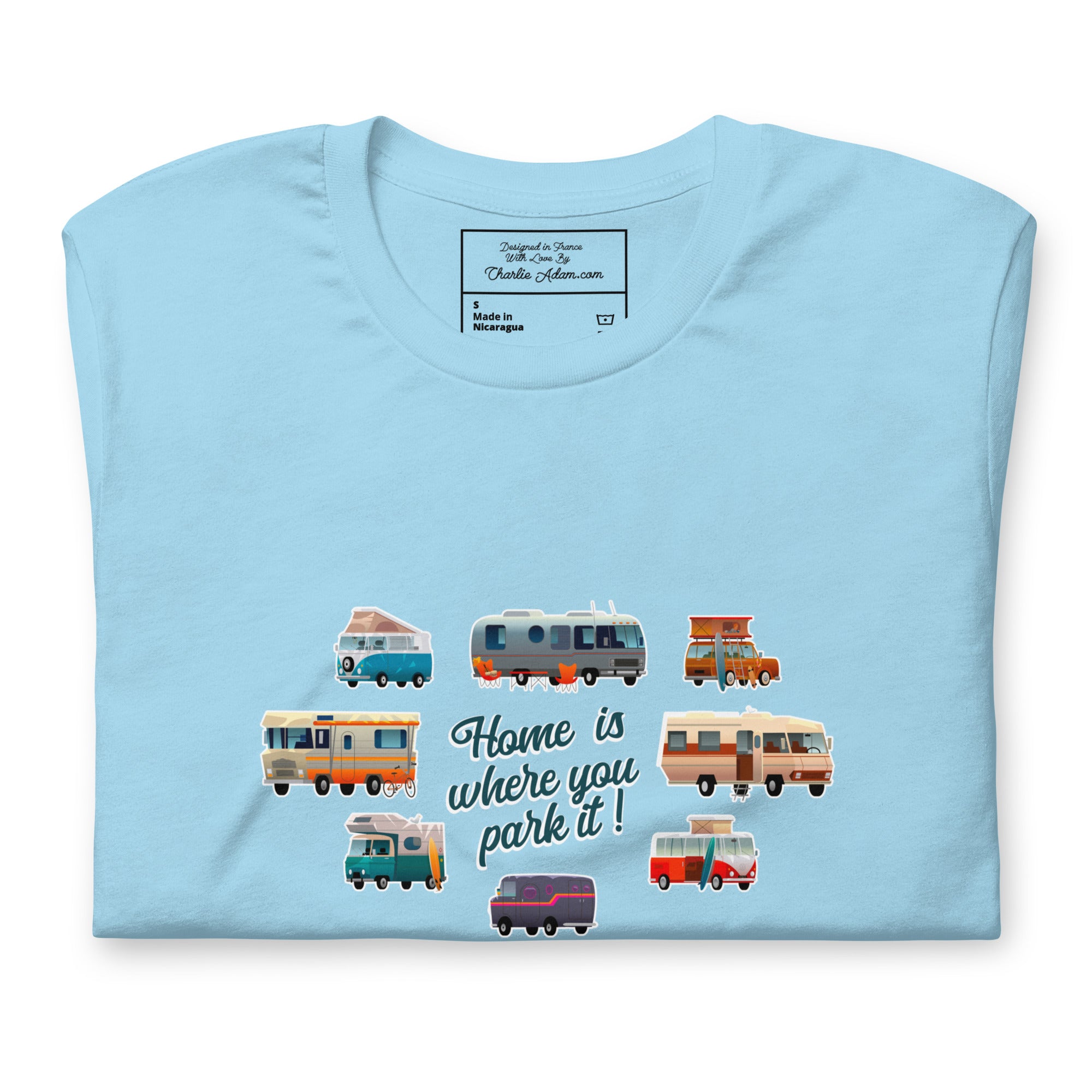 T-shirt en coton unisexe Square Vintage Campers sur couleurs vives