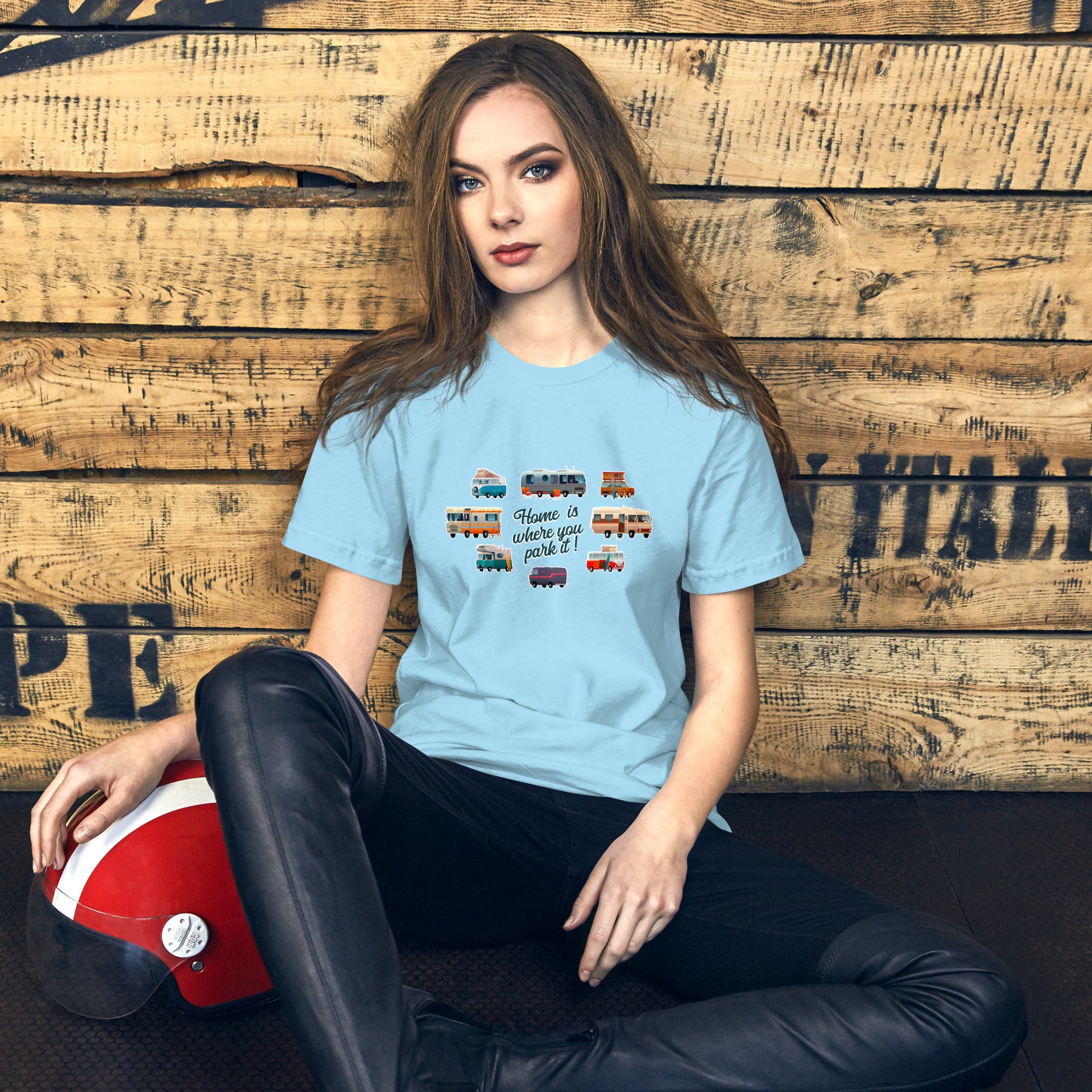 T-shirt en coton unisexe Square Vintage Campers sur couleurs vives