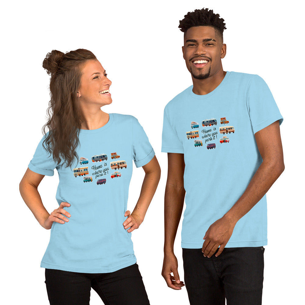 T-shirt en coton unisexe Square Vintage Campers sur couleurs vives