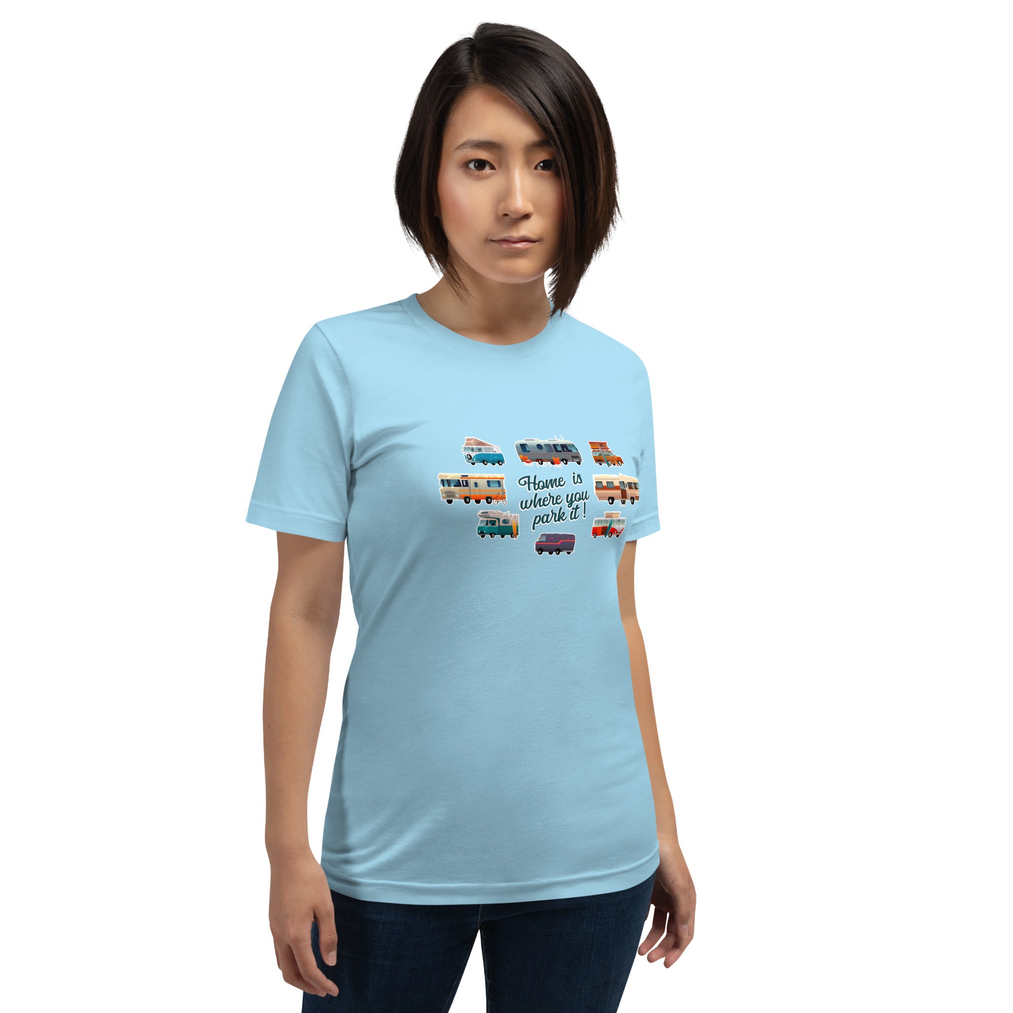 T-shirt en coton unisexe Square Vintage Campers sur couleurs vives