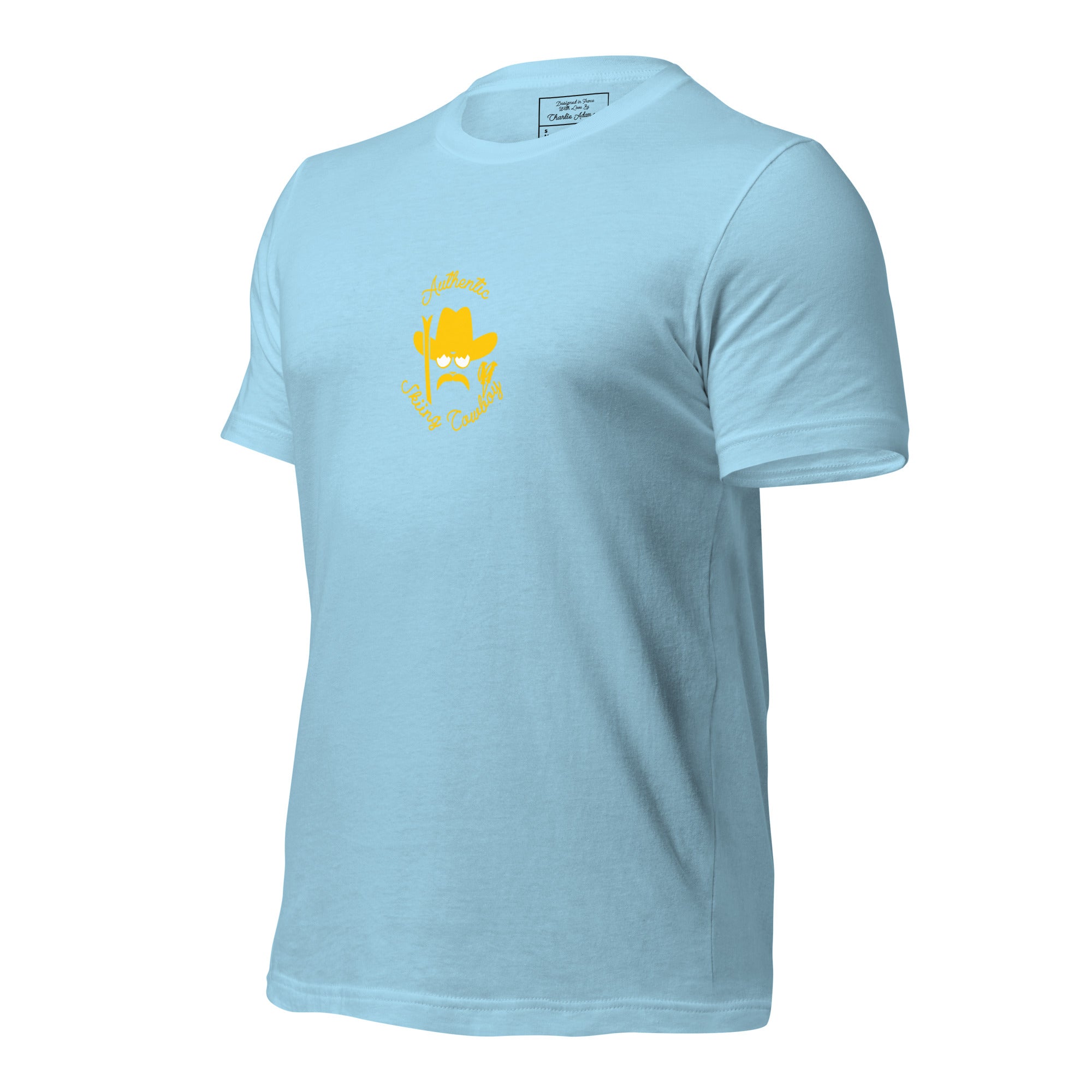 Unisex t-shirt Authentic Skiing Cowboy on bright colors