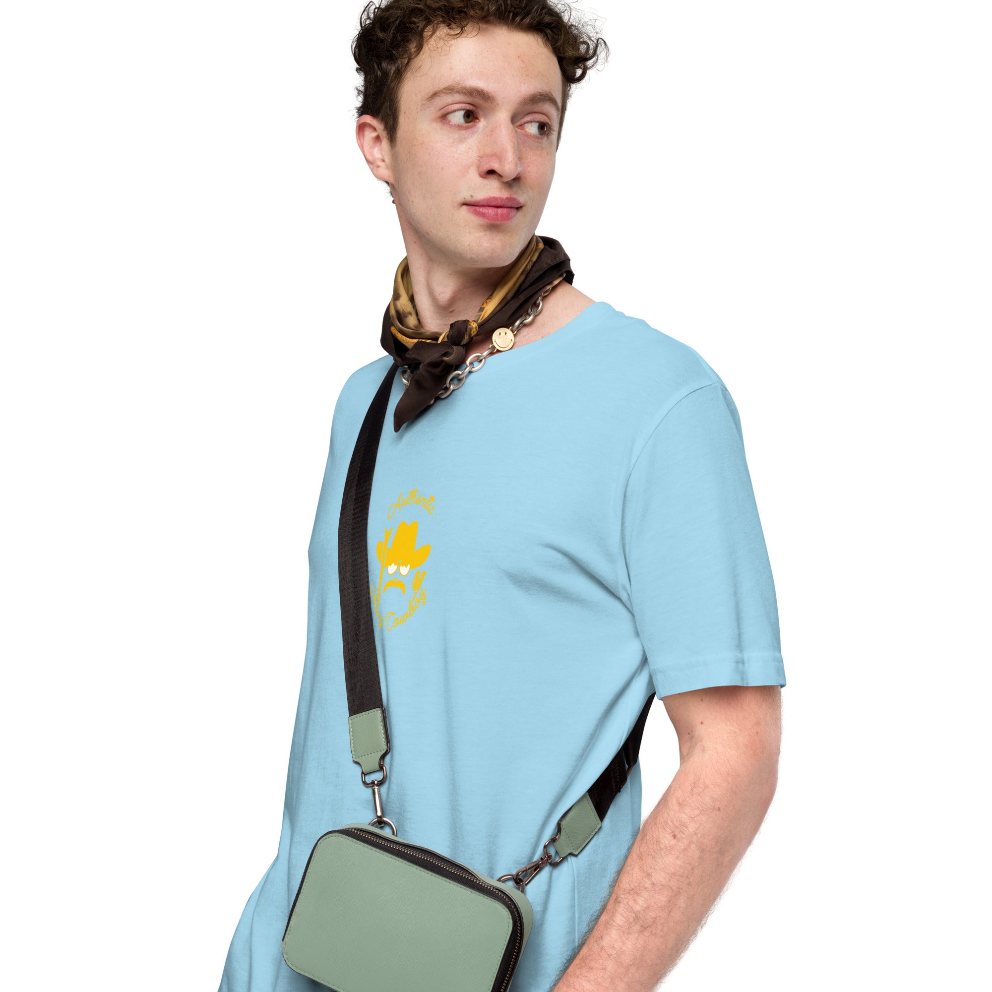 Unisex t-shirt Authentic Skiing Cowboy on bright colors