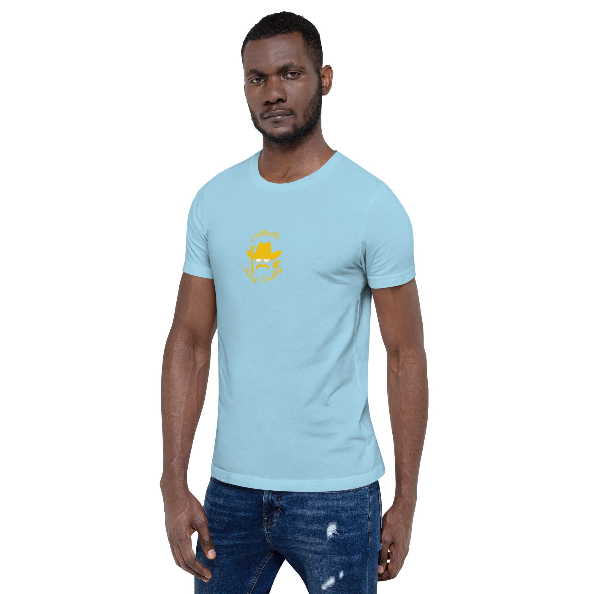 Unisex t-shirt Authentic Skiing Cowboy on bright colors